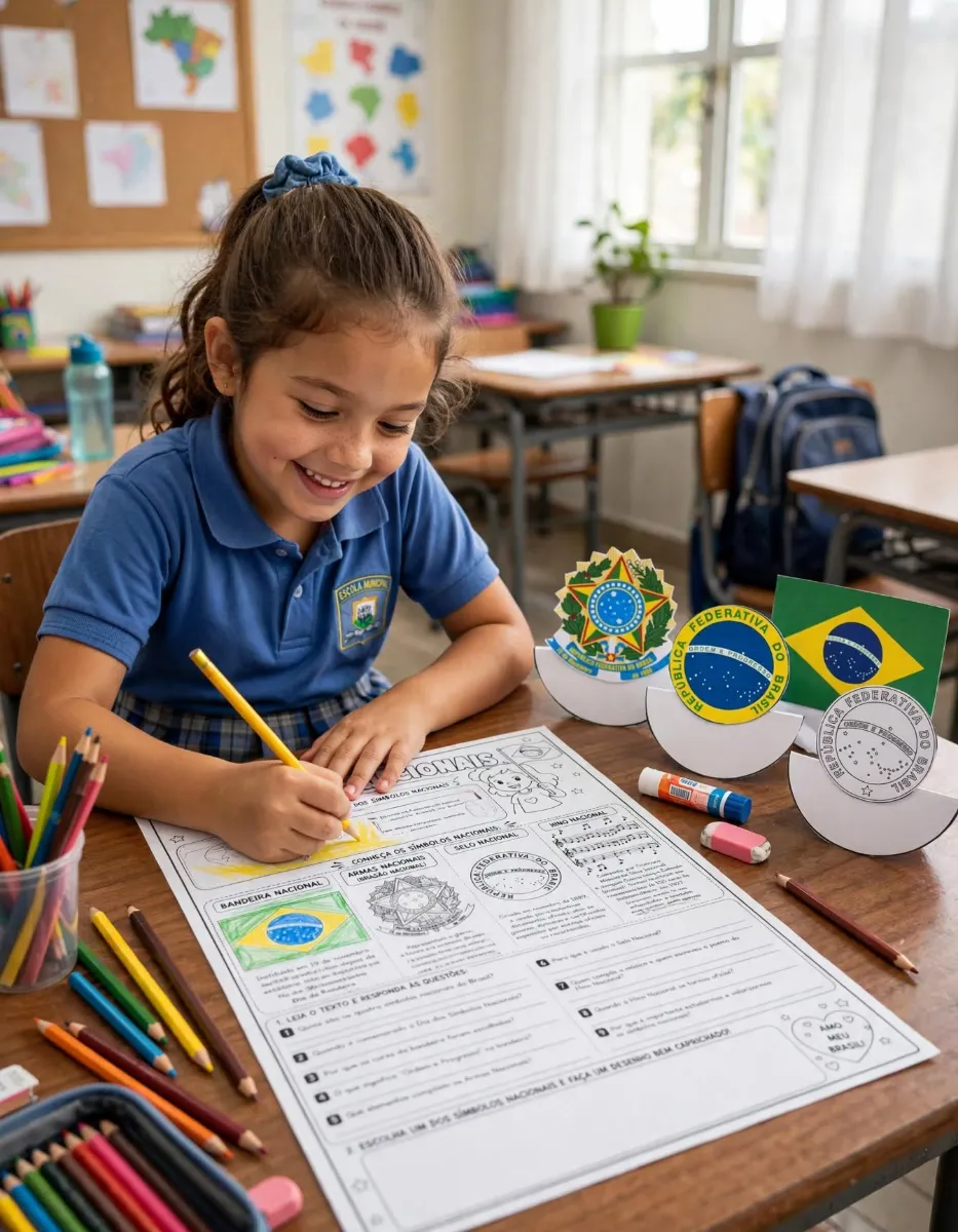Símbolos Nacionais - Balancê + Hino Nacional + Atividades — amostra 2: Com o BALANCE – SÍMBOLOS NACIONAIS, a criança…