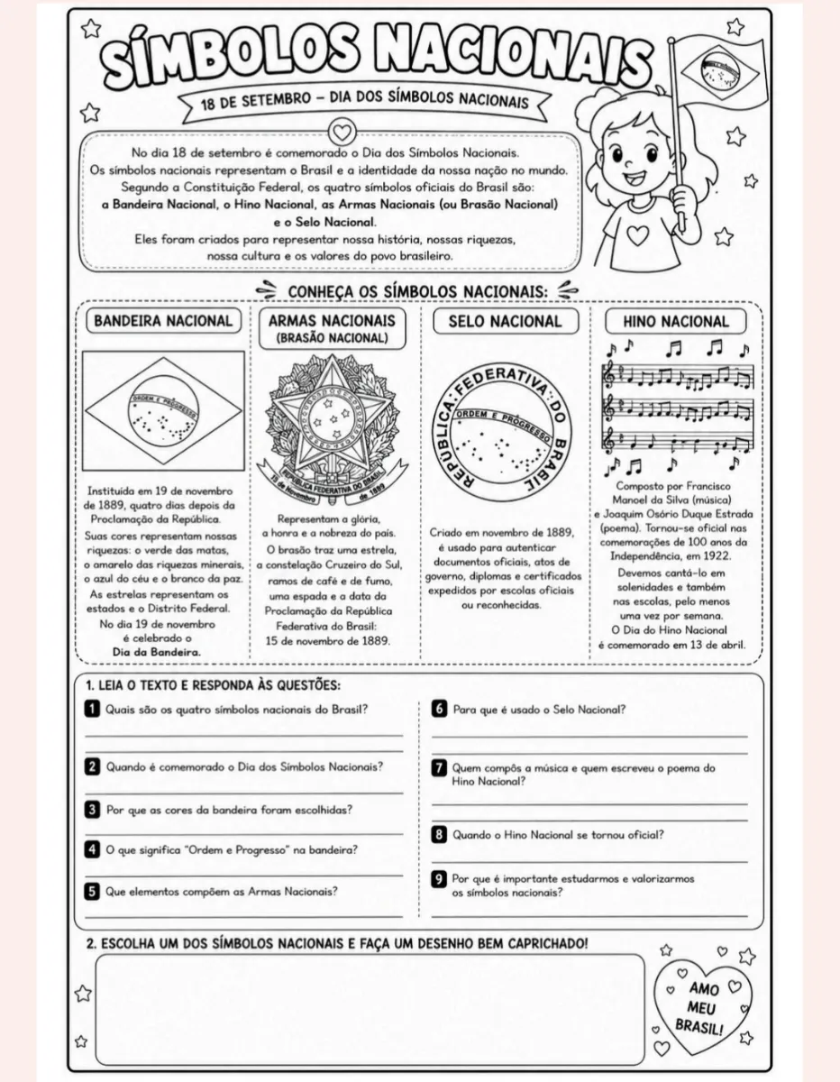 Símbolos Nacionais - Balancê + Hino Nacional + Atividades — amostra 5: Com o BALANCE – SÍMBOLOS NACIONAIS, a criança…