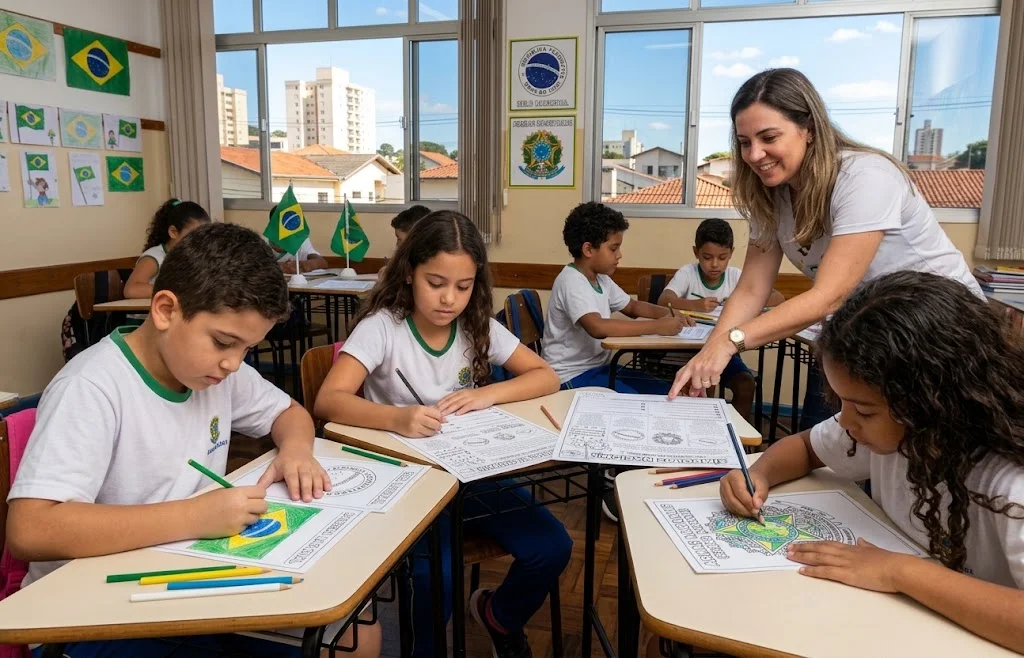 Símbolos Nacionais do Brasil – Leitura e Interpretação — amostra 2: 📚 O que está incluso