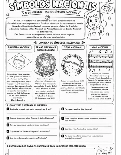 Símbolos Nacionais do Brasil – Leitura e Interpretação — amostra 3: ✏️ Como usar em sala de aula