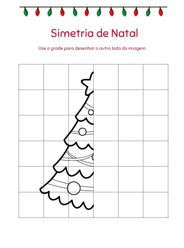 🎄✨ SIMETRIA DE NATAL – APRENDER, DESENHAR E SE DIVERTIR! ✏️🎅 — amostra 1: Com o material Simetria de Natal , as crianças…