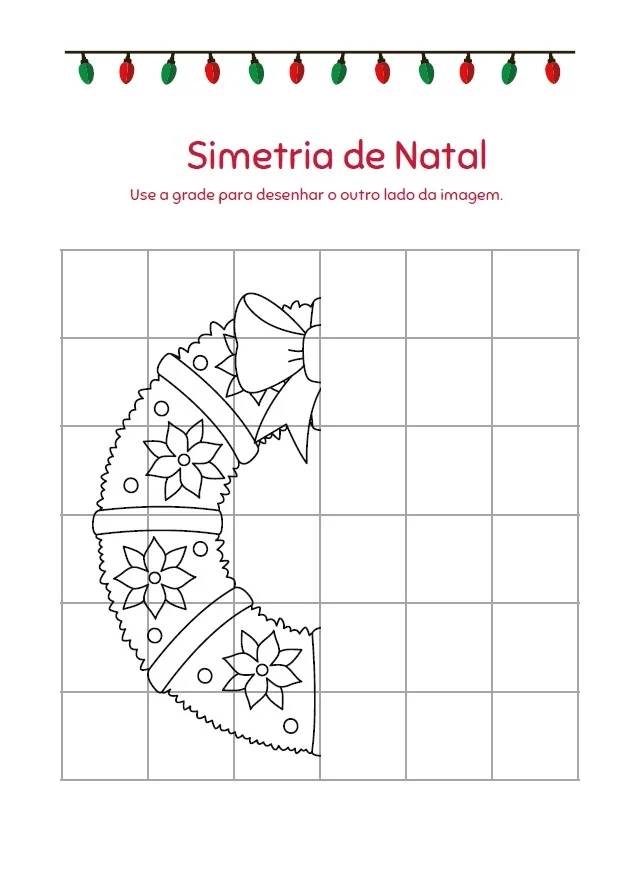 🎄✨ SIMETRIA DE NATAL – APRENDER, DESENHAR E SE DIVERTIR! ✏️🎅 — amostra 3: Com o material Simetria de Natal , as crianças…