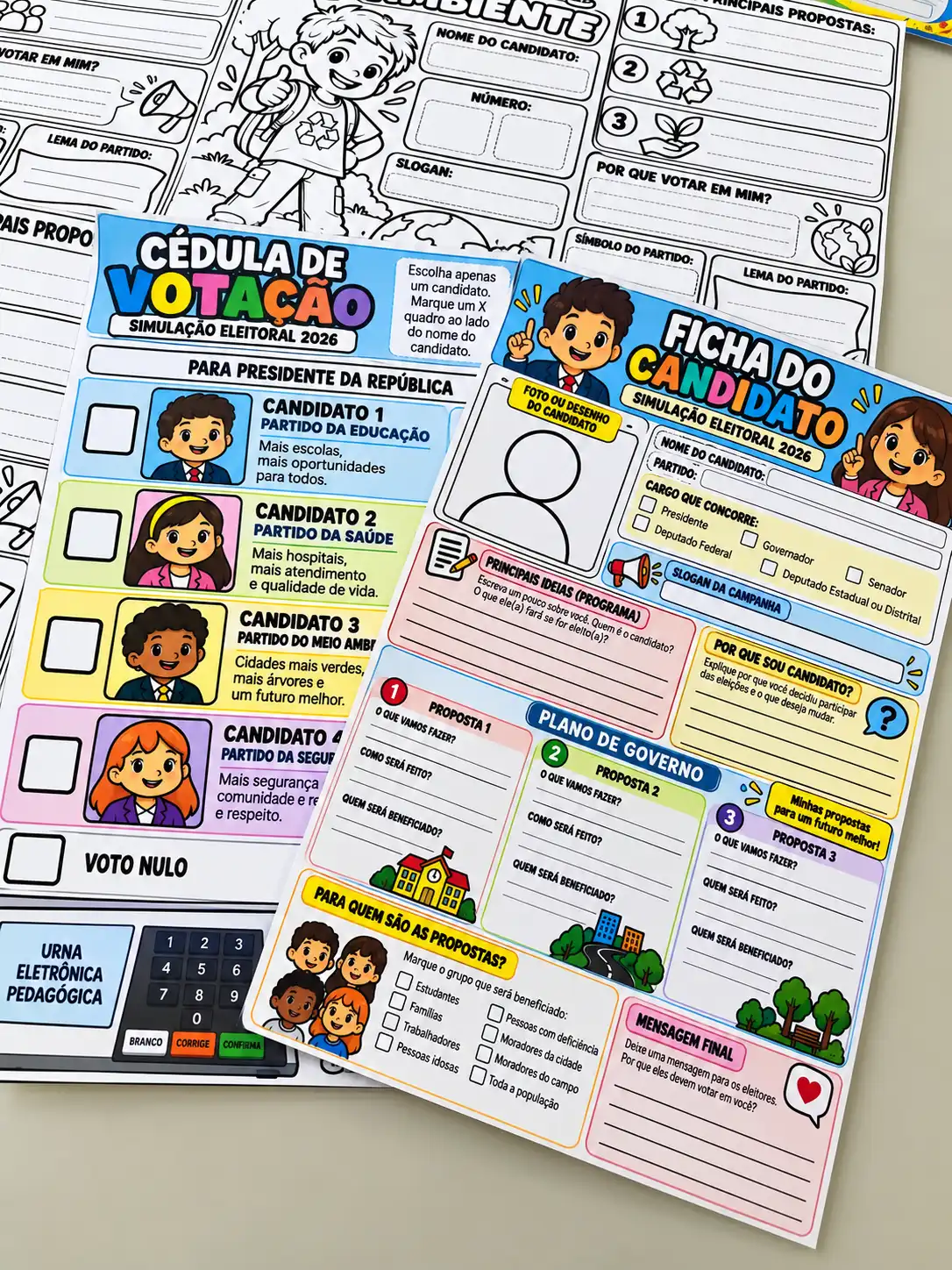 Simulação Eleitoral 2026 – Projeto de Cidadania e Democracia — capa do material