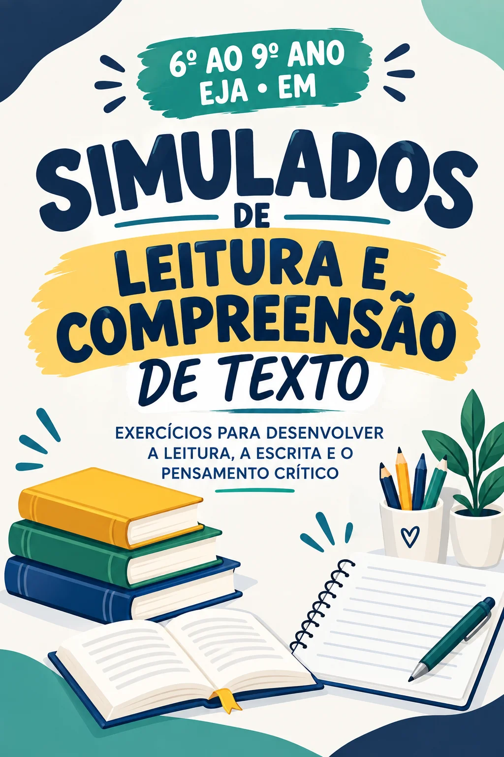Simulado de Leitura e Interpretação de Texto – 6º ao 9º Ano — Português para Fundamental II (6º–9º): Atividade em formato…