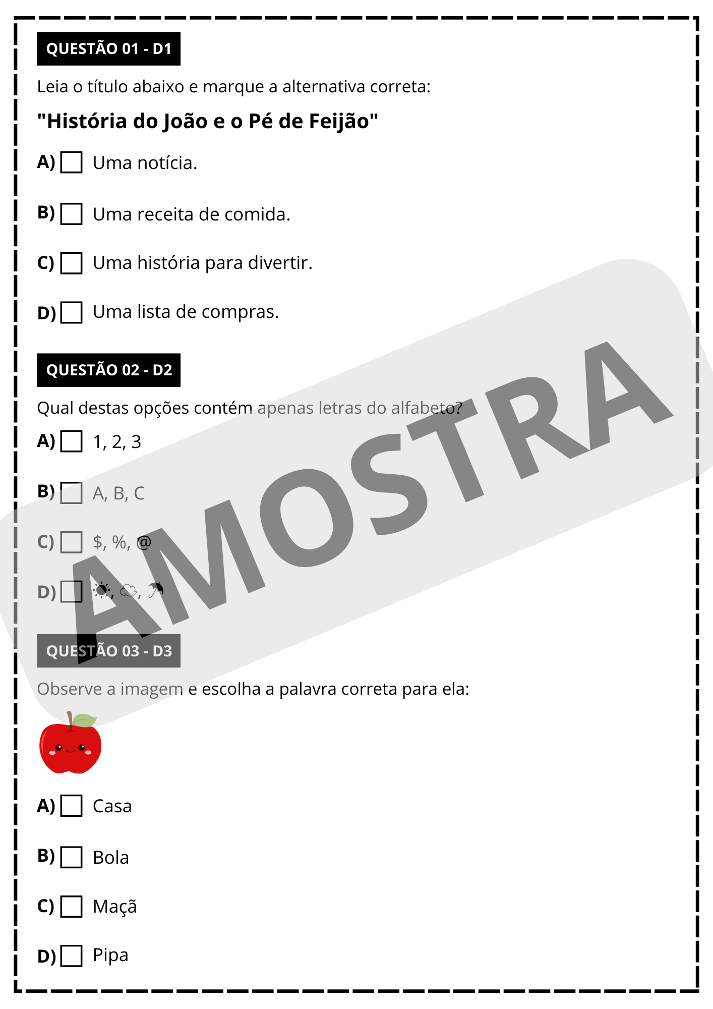 Simulado saeb 1° ano - português e matemática – PDF para Imprimir | 1º ano — amostra 4: Formato e entrega Simulado saeb 1° ano - português e matemática – PDF para Imprimir | 1º ano — amostra 4: Formato e entrega