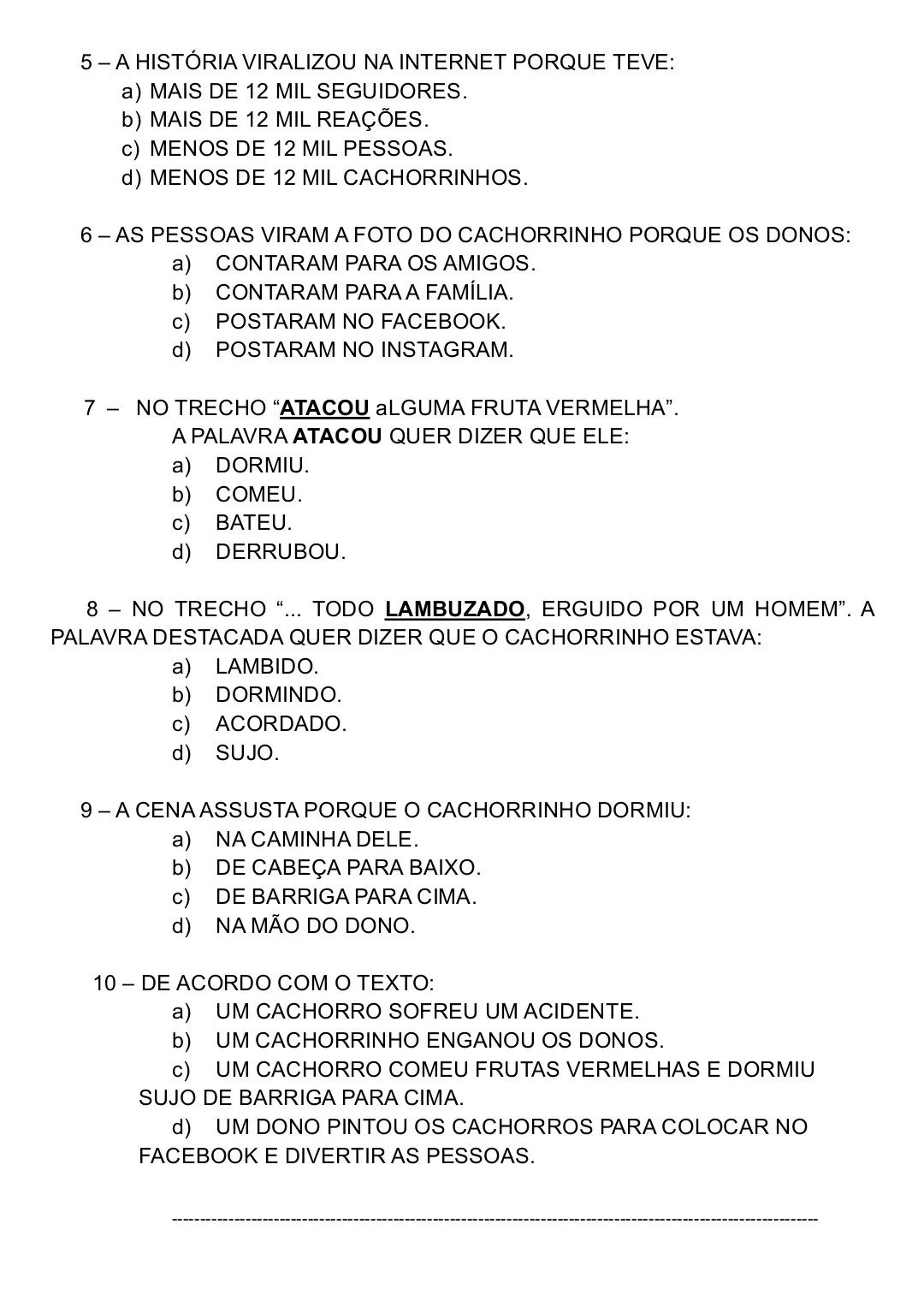 SIMULADOS DE LEITURA E INTERPRETAÇÃO PARA RECOMPOSIÇÃO 6° AO 9° ANO — amostra 2: Precisa trabalhar as habilidades de…