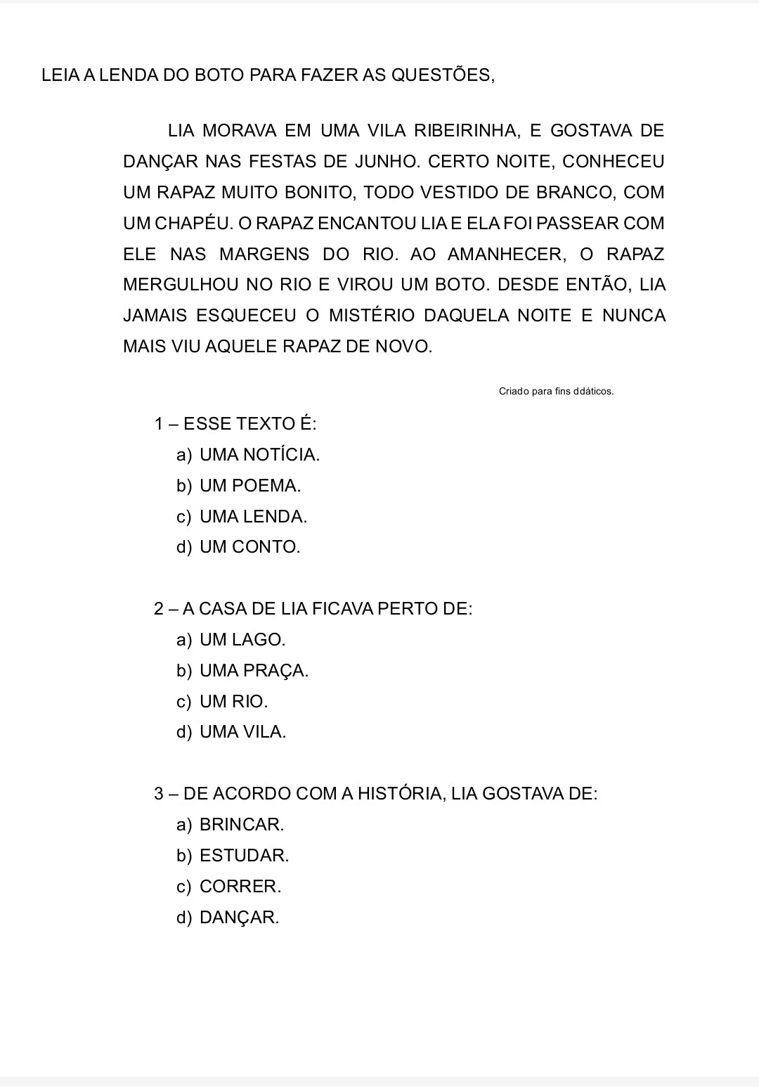 SIMULADOS DE LEITURA E INTERPRETAÇÃO PARA RECOMPOSIÇÃO 6° AO 9° ANO — amostra 4: Localização de informações no texto;…