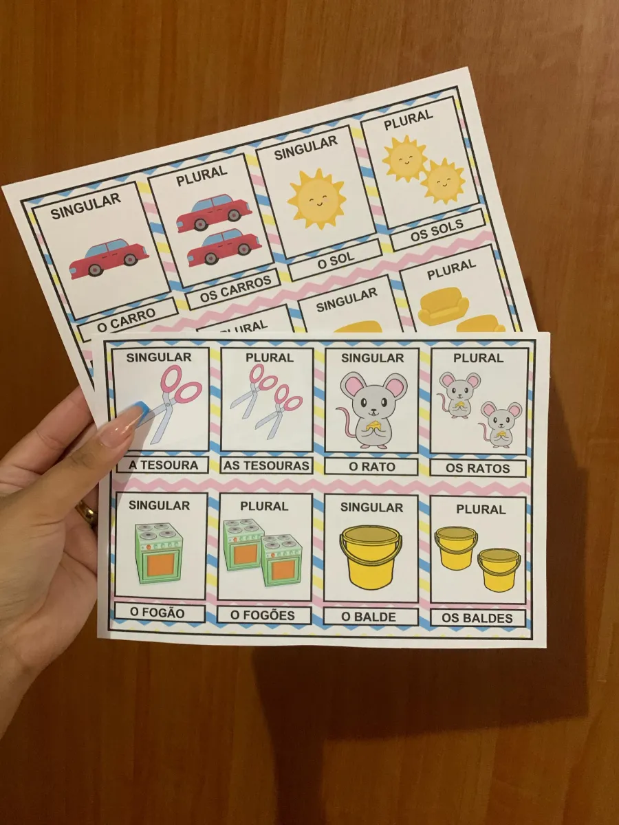 SINGULAR E PLURAL – ALFABETIZAÇÃO LÚDICA E DIVERTIDA! 🔤✨ — amostra 4: Com o material Singular e Plural, seus alunos vão…