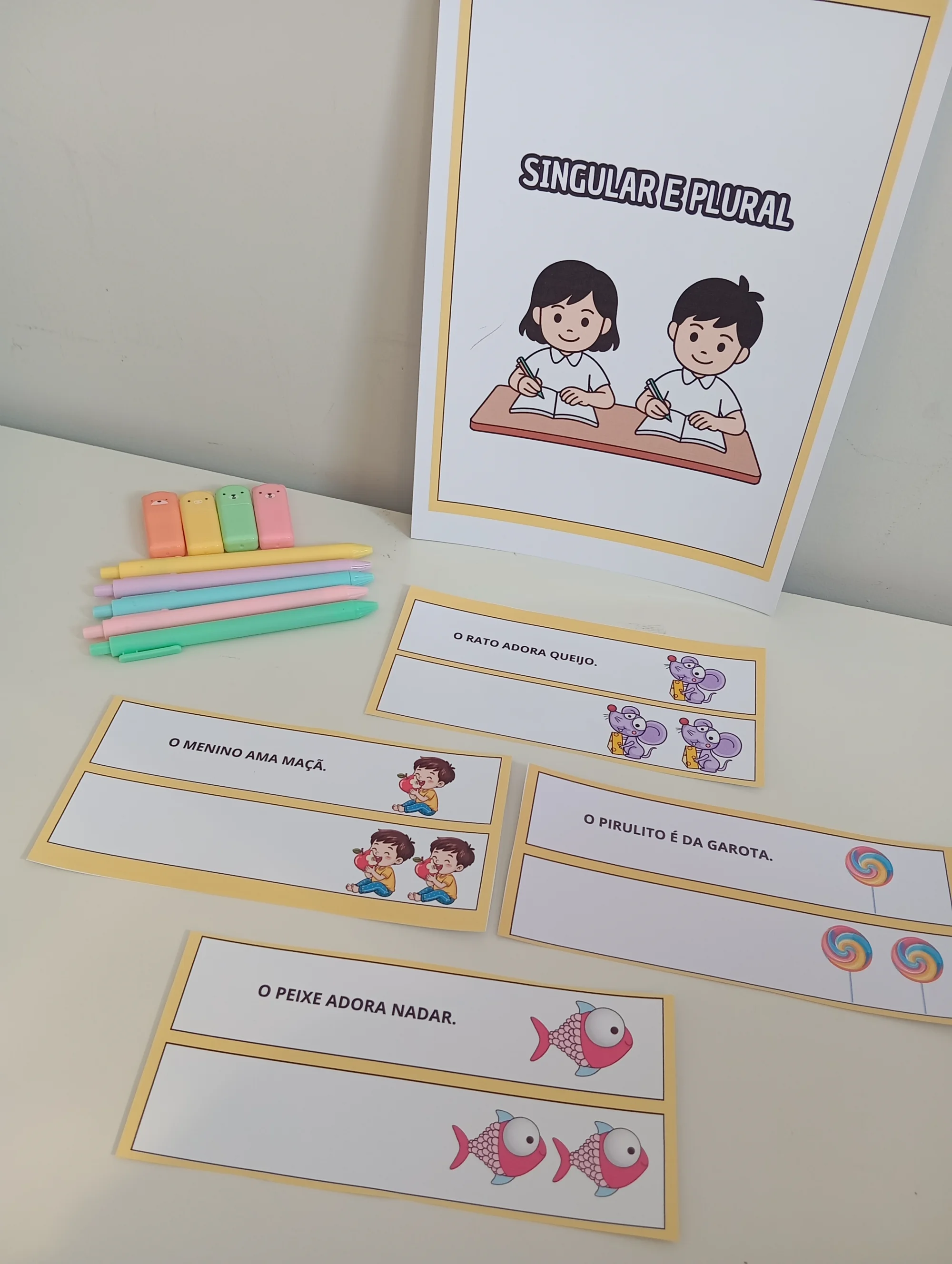 Singular e Plural: Atividade de Português para Alfabetização Infantil — amostra 4: Formato e impressão
