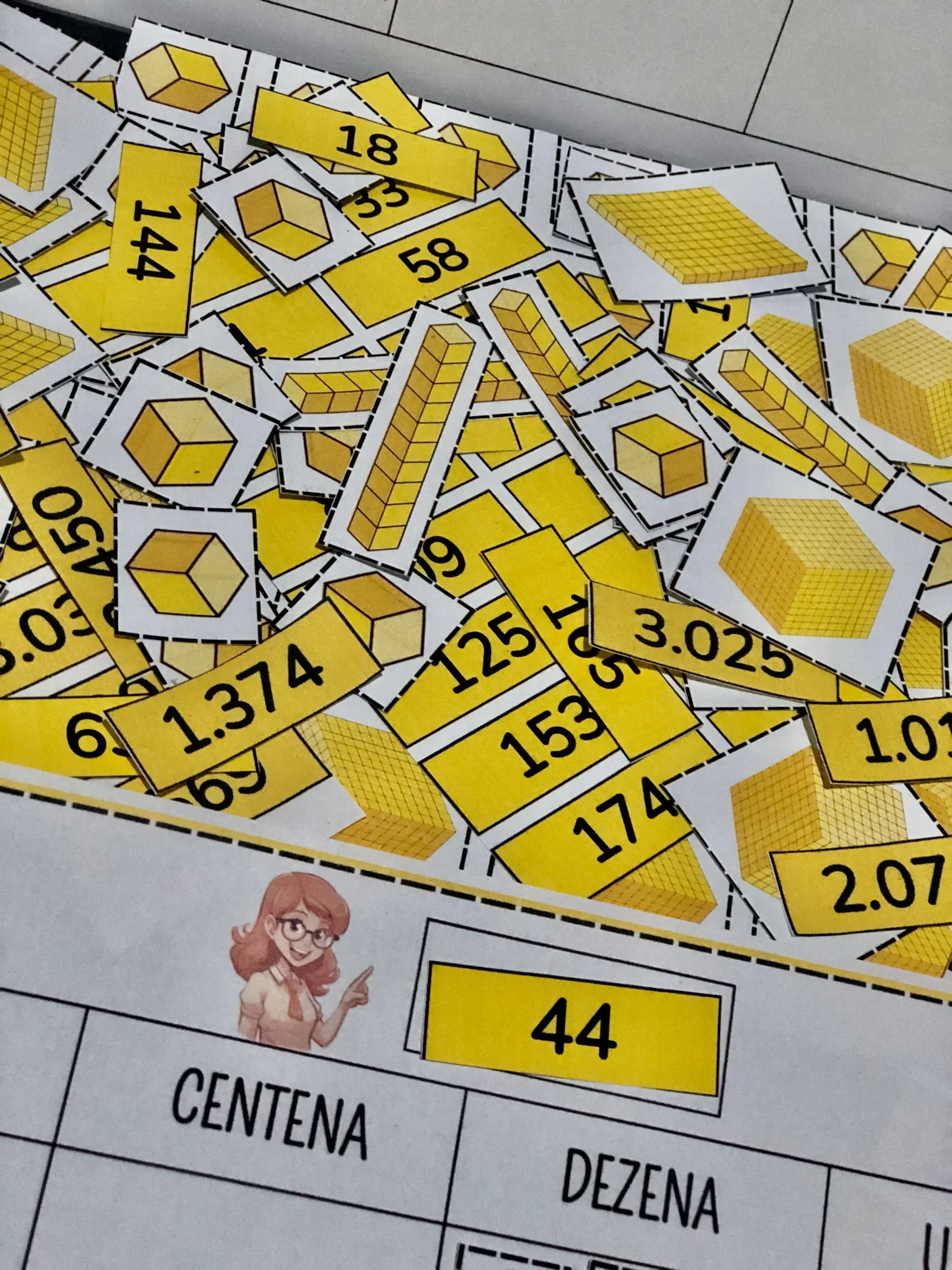 SISTEMA DE NUMERAÇÃO DECIMAL - MATERIAL DOURADO — amostra 1: SISTEMA DE NUMERAÇÃO DECIMAL - MATERIAL DOURADO
