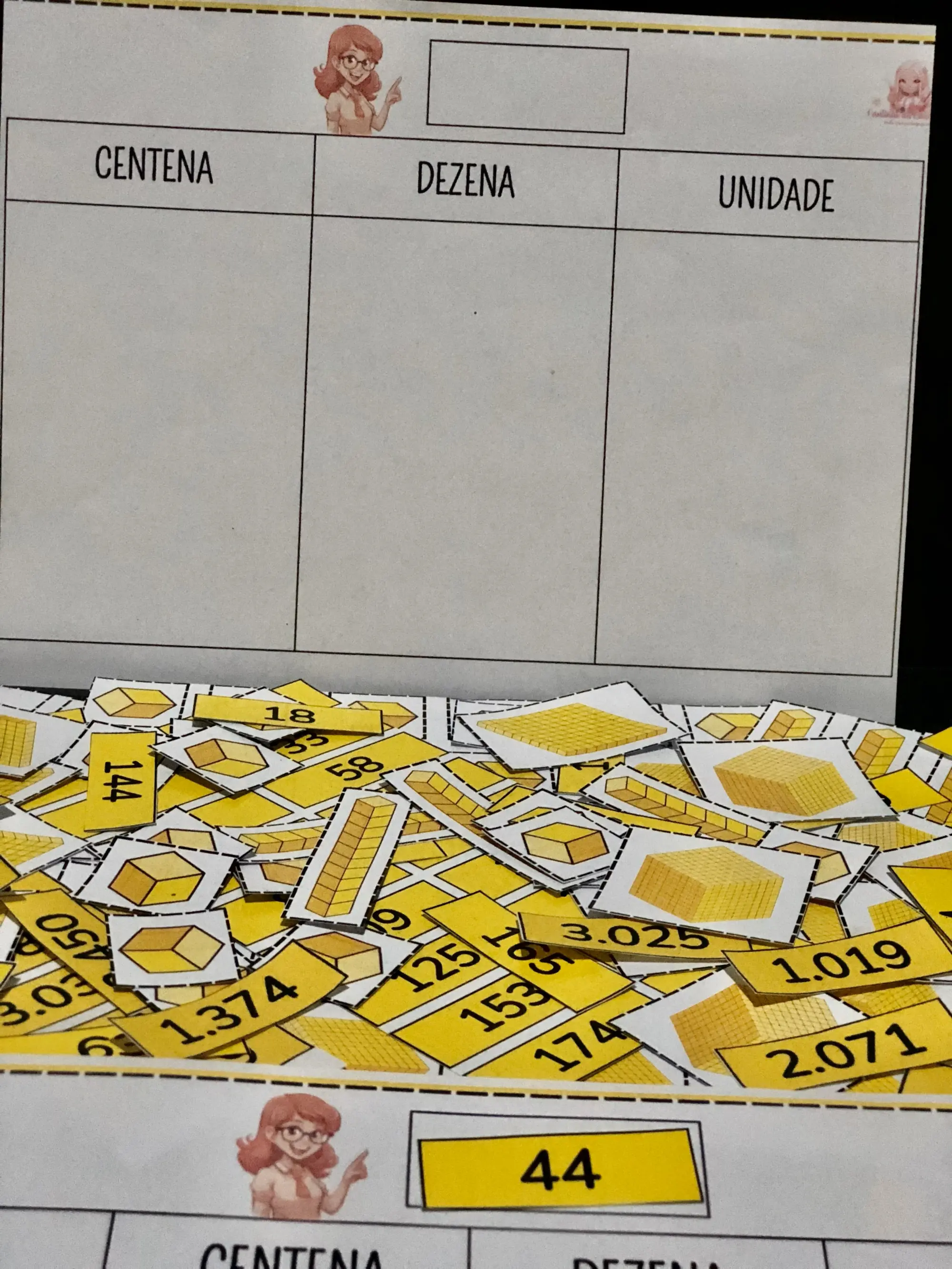 SISTEMA DE NUMERAÇÃO DECIMAL - MATERIAL DOURADO — Alfabetização para Todas as séries: - 18 páginas - 4 pranchas - 180…