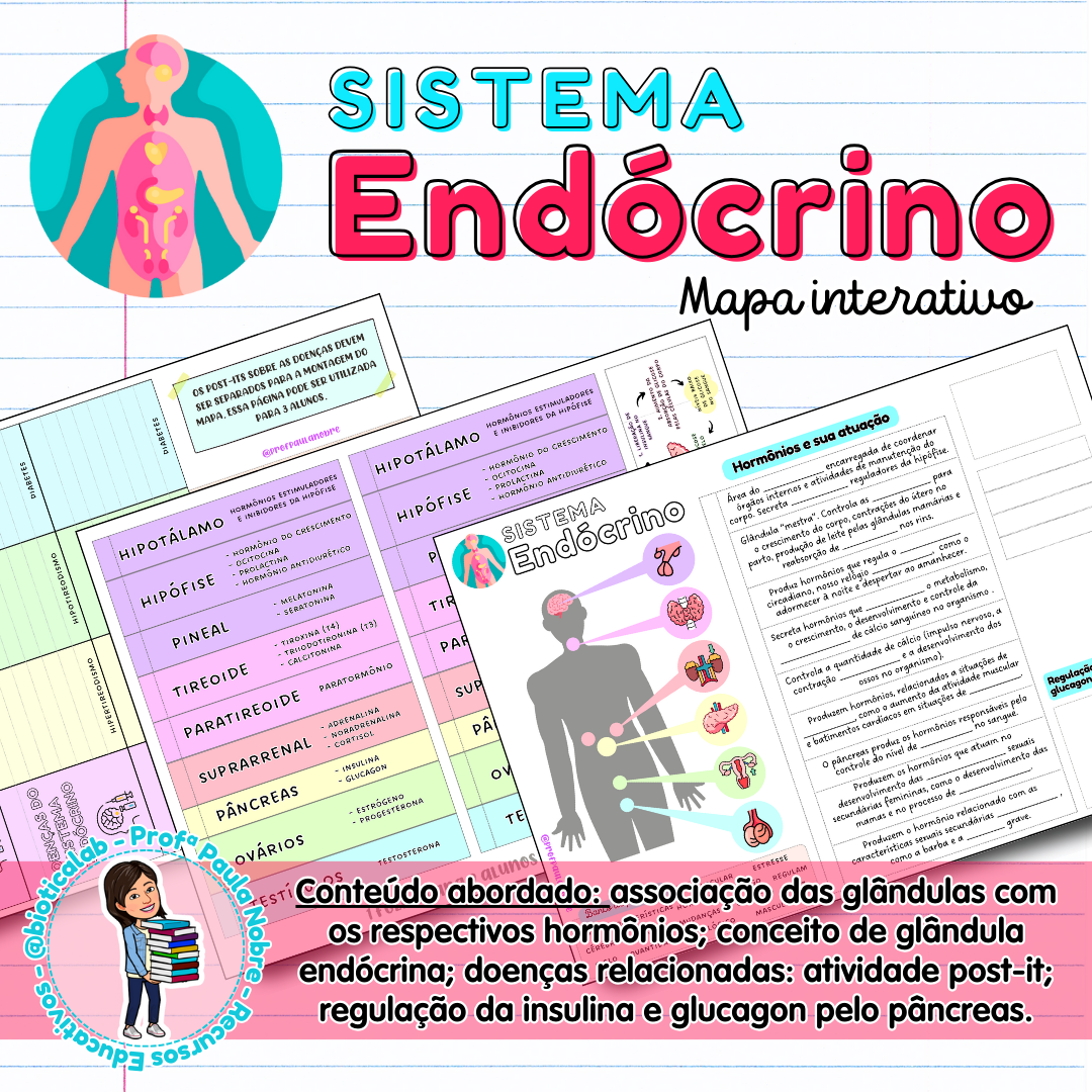 Sistema Endócrino - Mapa Interativo – PDF para Imprimir — capa do material