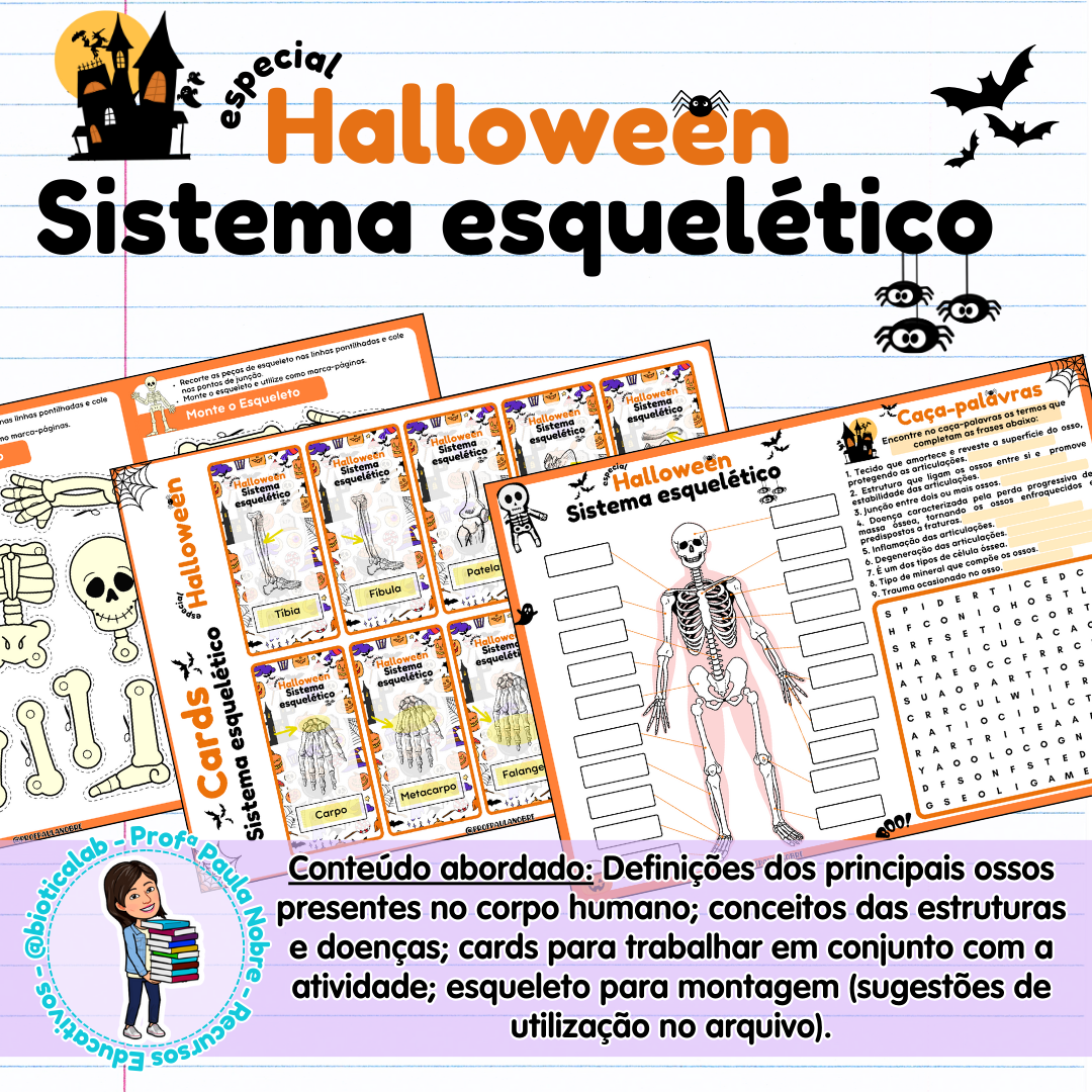 Sistema Esquelético - Especial Halloween – Material Pedagógico — Datas comemorativas para Fundamental II (6º–9º): Sistema…
