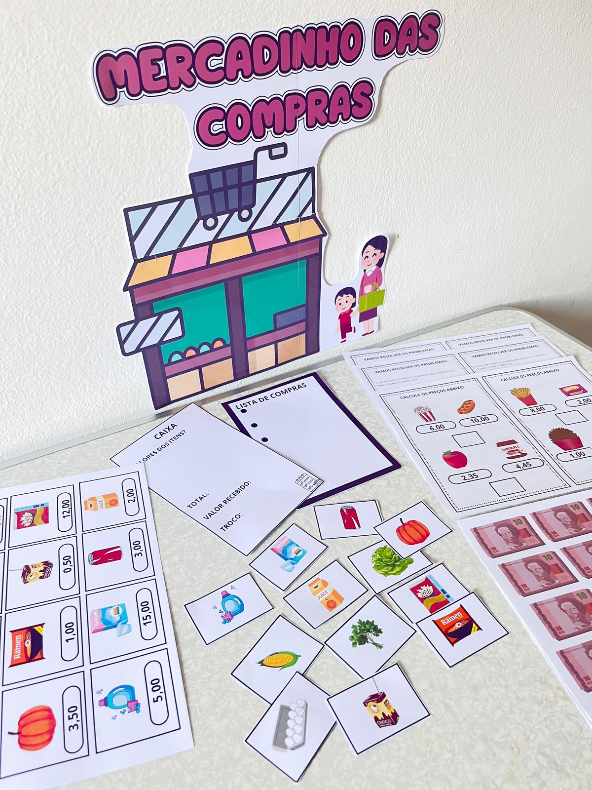 Sistema monetário: mercadinho das compras – PDF para Imprimir | Anos Iniciais — Matemática para Todas as séries:…