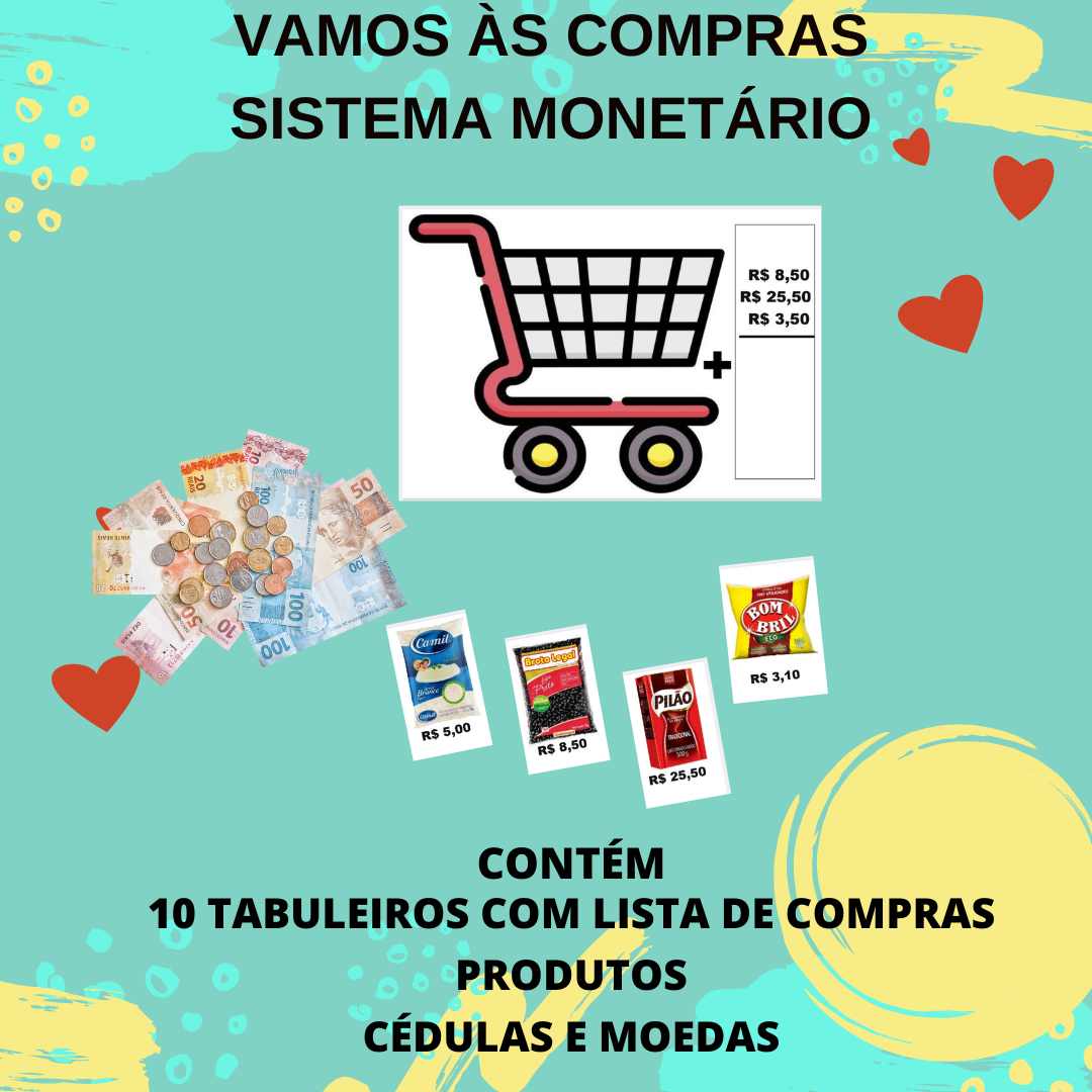 Sistema monetário: vamos às compras – PDF para Imprimir — Matemática para Todas as séries: Recurso para trabalhar sistema…
