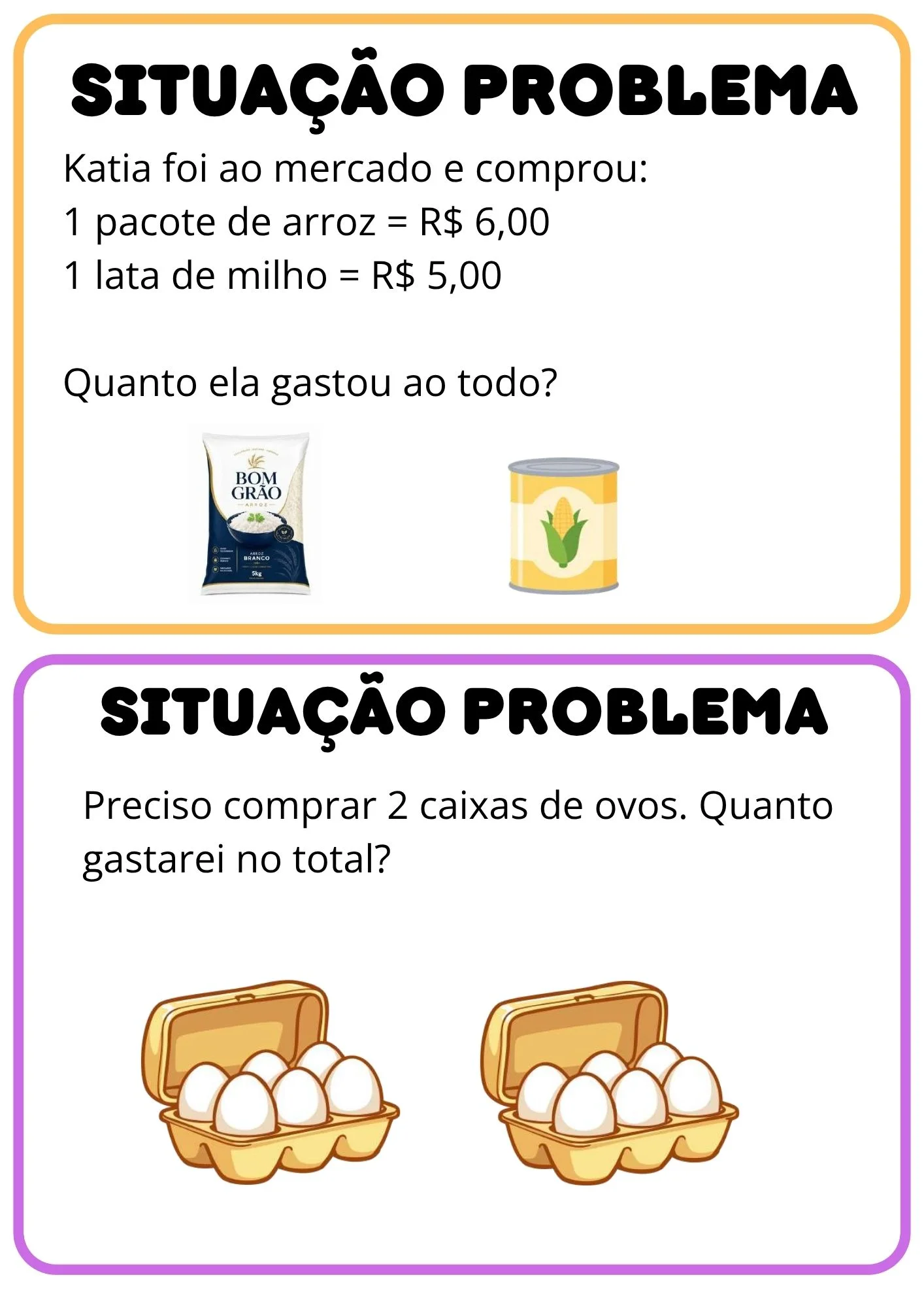 Situações Problema de Matemática: Atividades para Imprimir — amostra 1: Recurso pedagógico de situações-problema com o tema…