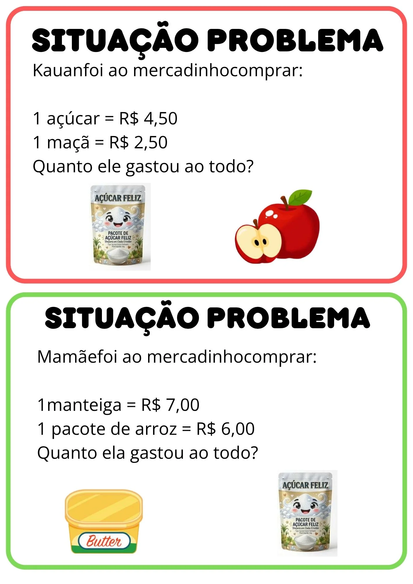 Situações Problema de Matemática: Atividades para Imprimir — amostra 2: Recurso pedagógico de situações-problema com o tema…