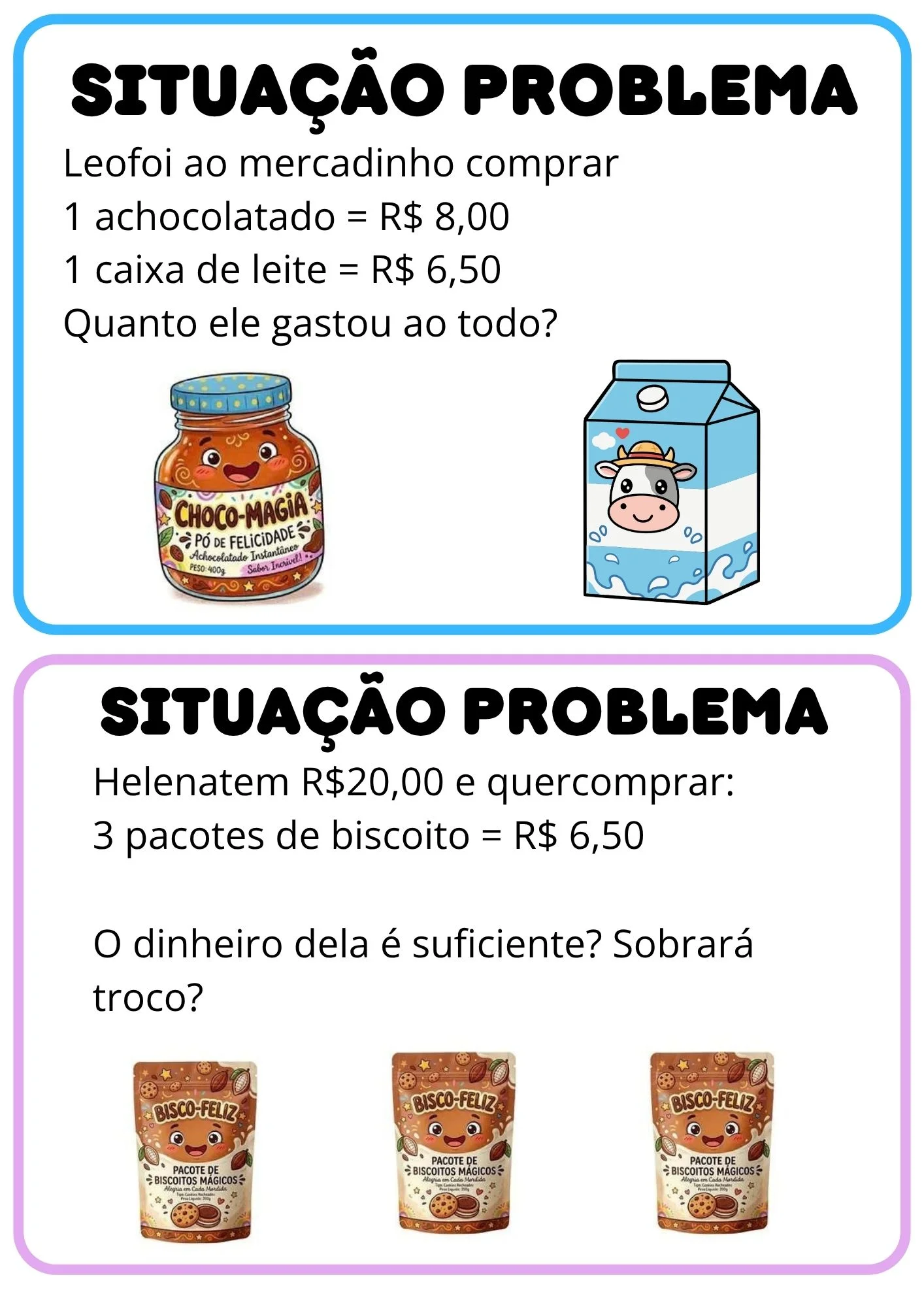 Situações Problema de Matemática: Atividades para Imprimir — amostra 5: Recurso pedagógico de situações-problema com o tema…