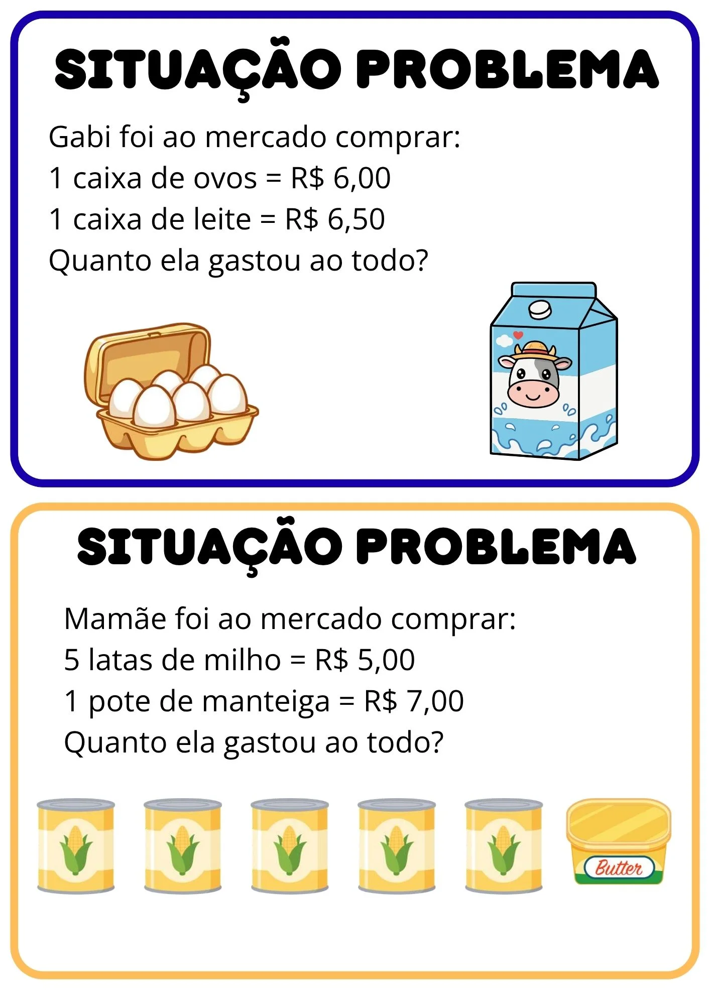 Situações Problema de Matemática: Atividades para Imprimir — amostra 6: Recurso pedagógico de situações-problema com o tema…