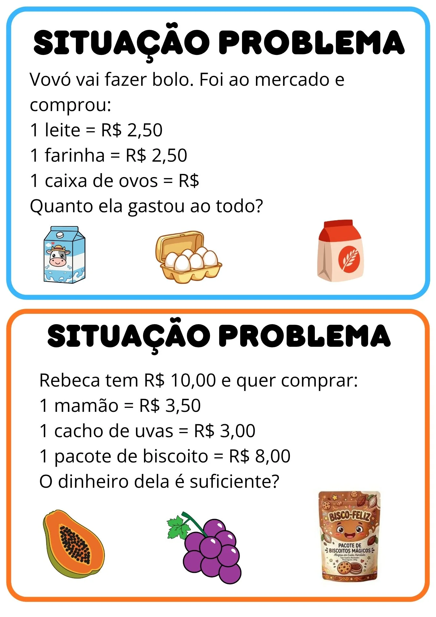 Situações Problema de Matemática: Atividades para Imprimir — Alfabetização para Todas as séries: Recurso pedagógico de…