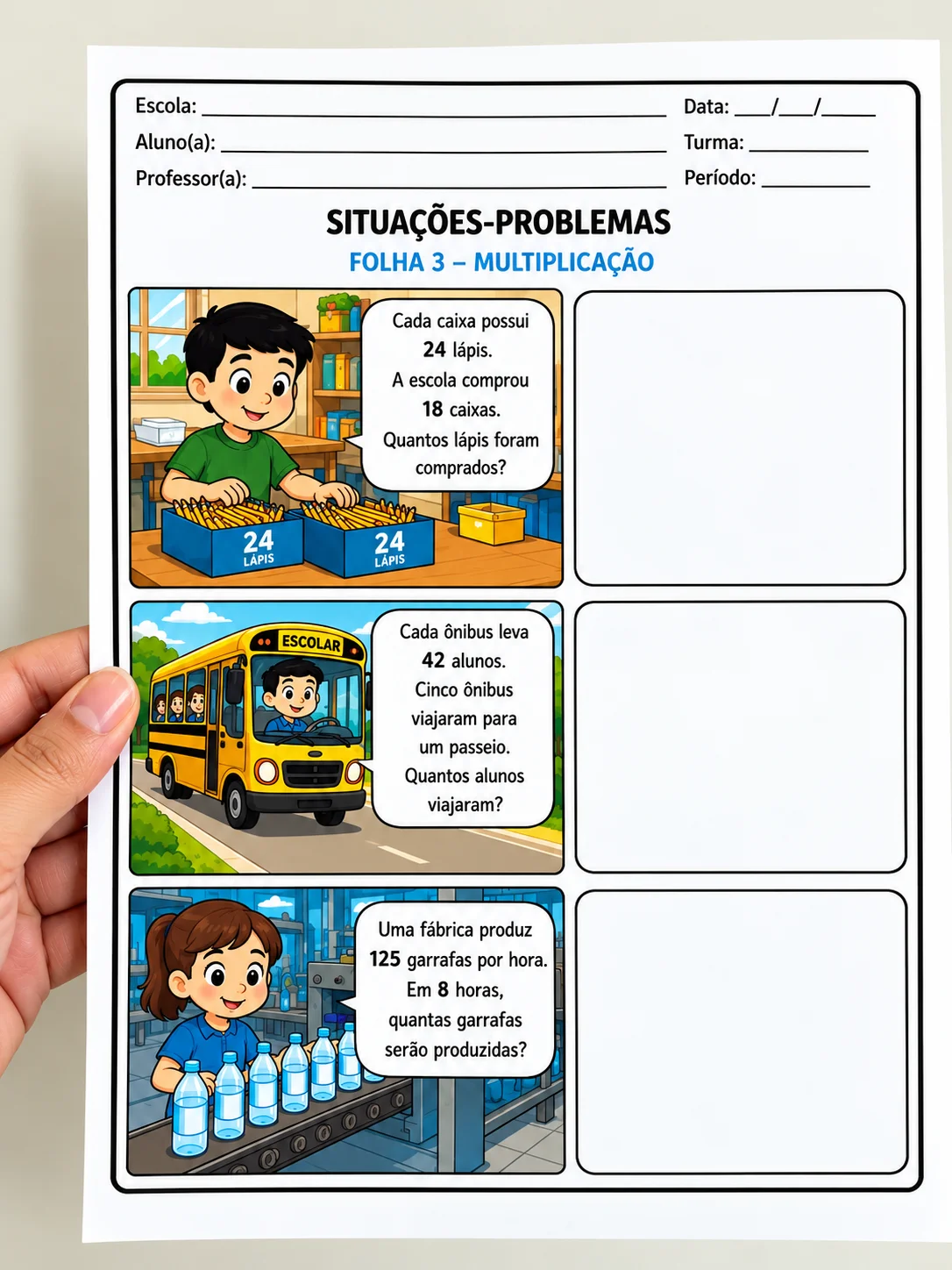 Situações-Problemas de Matemática – 3º ao 5º Ano — amostra 2: Kit com 30 situações-problemas para trabalhar adição,…