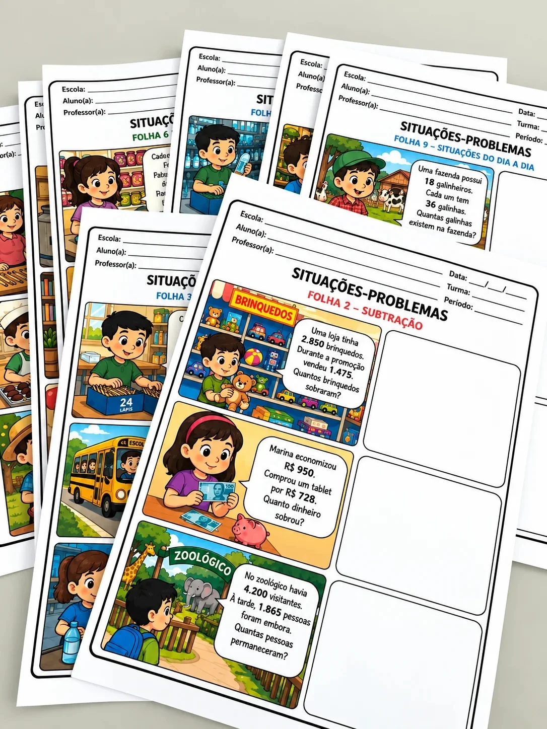 Situações-Problemas de Matemática – 3º ao 5º Ano — Matemática para 5º ano: Kit com 30 situações-problemas para trabalhar…
