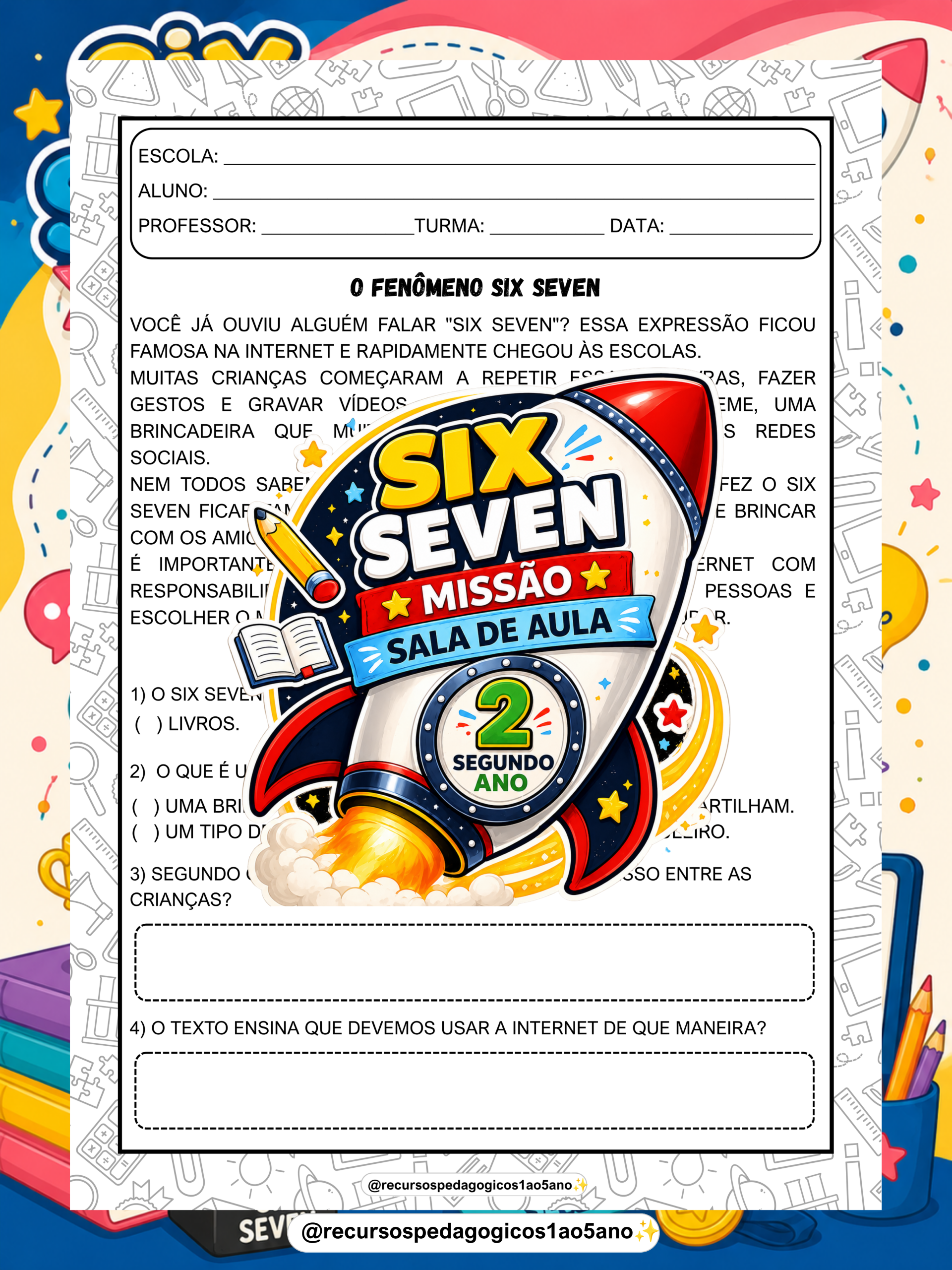 SIX SEVEN – Missão Sala de Aula 2º Ano – PDF para Imprimir — amostra 1: O que vem no material
