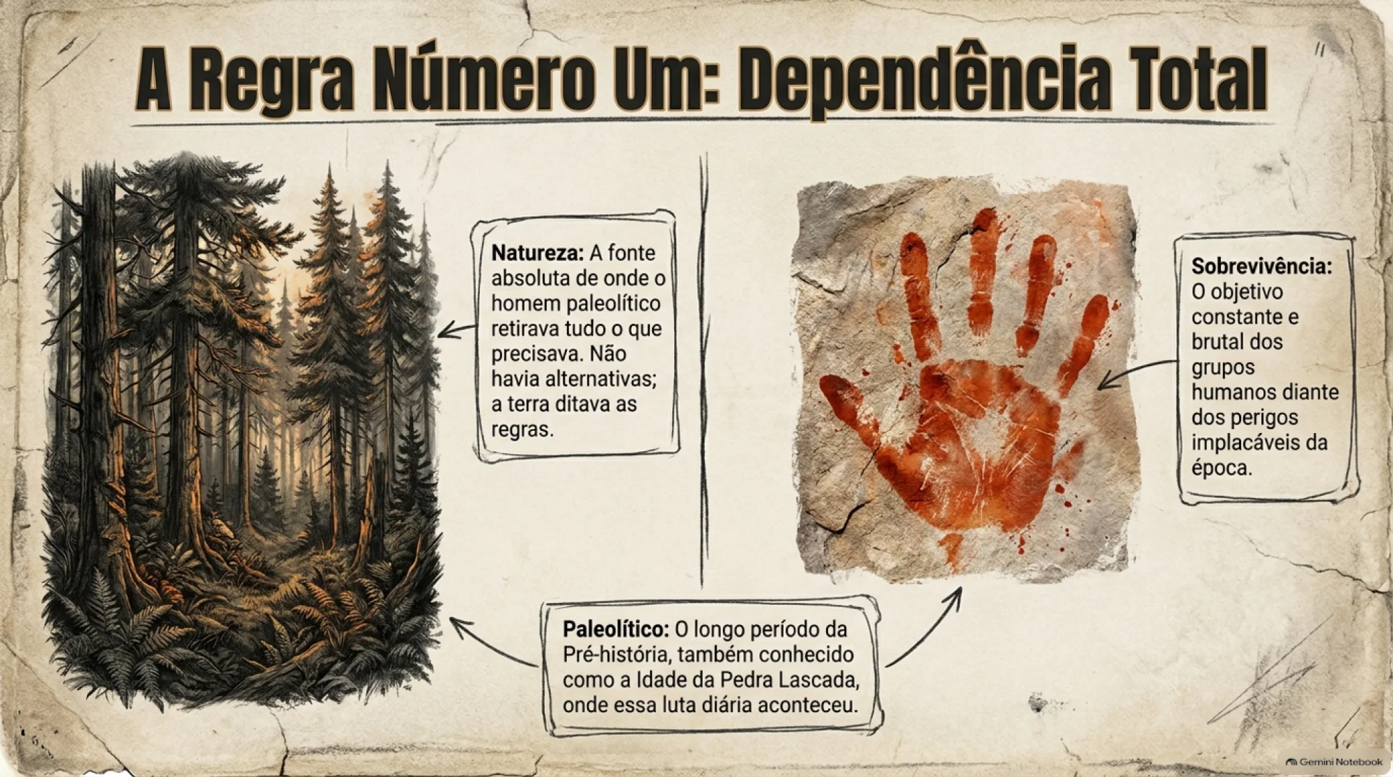 Slide de História: Paleolítico e Pré-História - 6º Ano — amostra 1: Apresentação completa em slides sobre o Paleolítico e a…