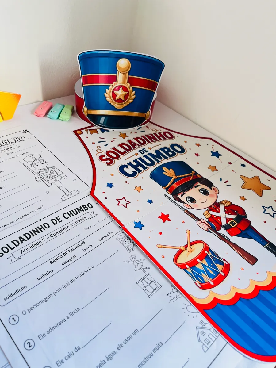 Soldadinho de Chumbo: Atividades + Avental + Chapéu — amostra 1: Um material encantador, pronto para imprimir, que une…