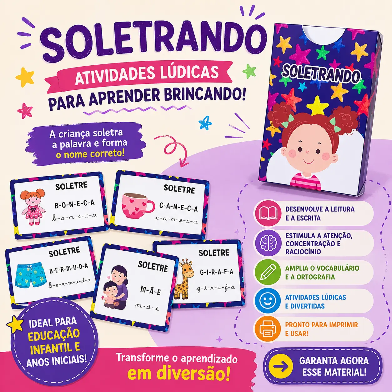 SOLETRANDO ATIVIDADE DE ALFABETIZAÇÃO - ANOS INICIAIS — capa do material