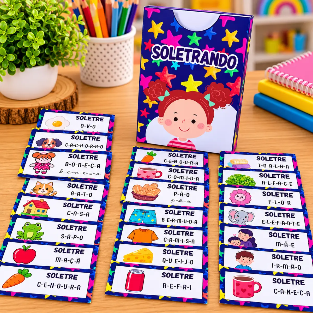 Soletrando: Atividade de Alfabetização com Palavras — amostra 3: Atividade de soletração com palavras do cotidiano para…