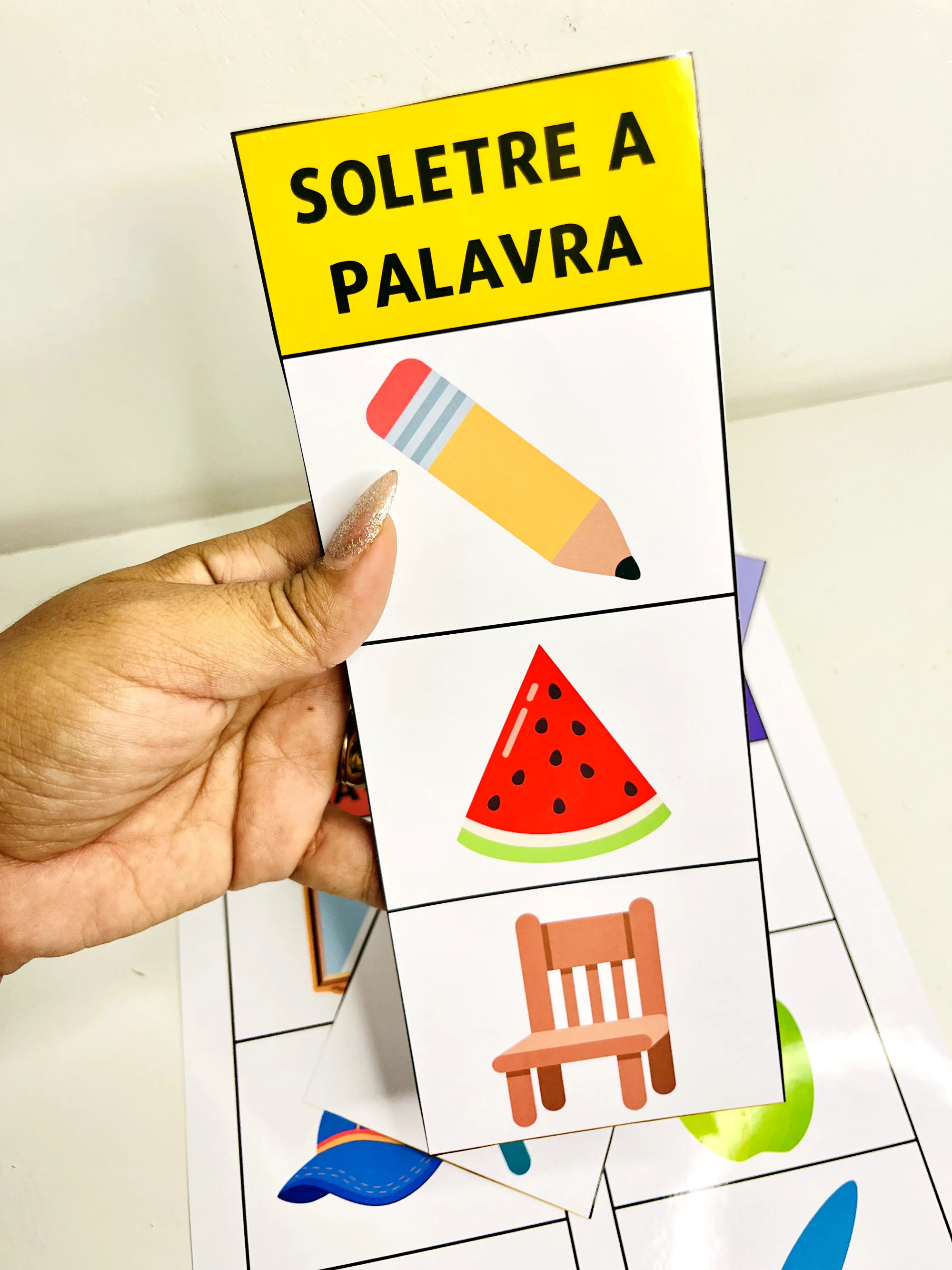 Soletre a Palavra: Atividade de Soletrar com imagens — amostra 2: Atividade Soletre a Palavra: recorte as instruções e use…
