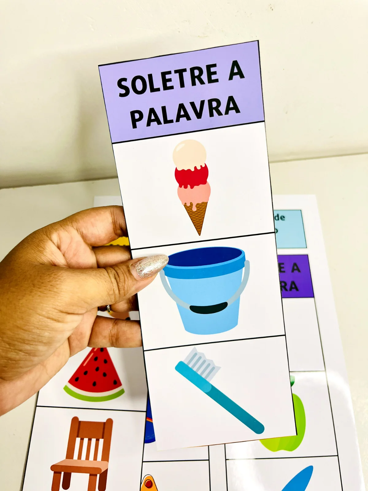 Soletre a Palavra com Imagens: Jogo Visual em PDF — amostra 2: Atividade de soletrar apoiada em imagens, unindo letra, som…