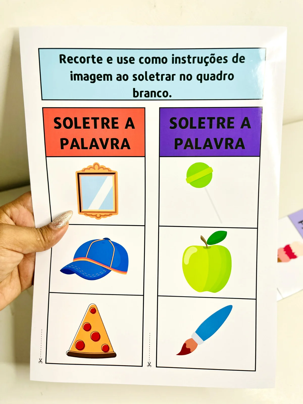 Soletre a Palavra com Imagens: Jogo Visual em PDF — amostra 3: Atividade de soletrar apoiada em imagens, unindo letra, som…