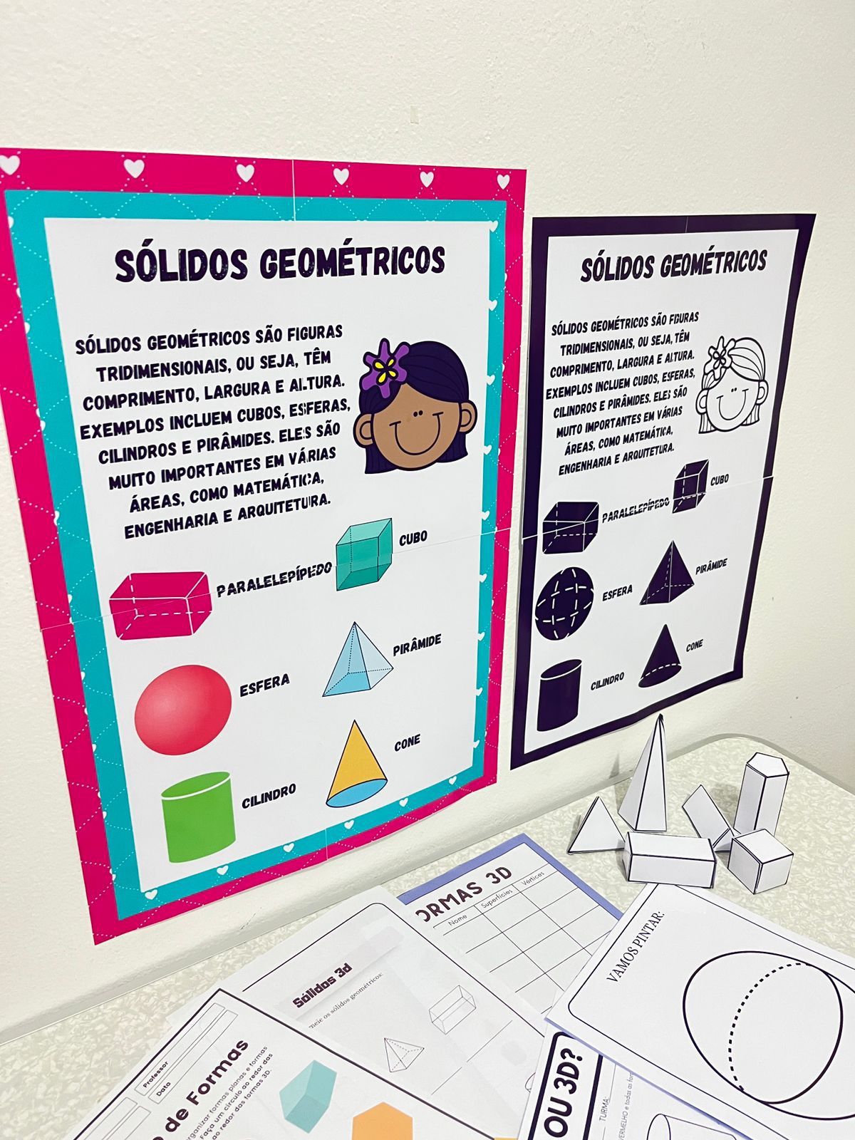 📐🧊 Sólidos Geométricos 3D e Planificações — amostra 2: 📐 Sólidos Geométricos 3D com planificações, 18 modelos para…