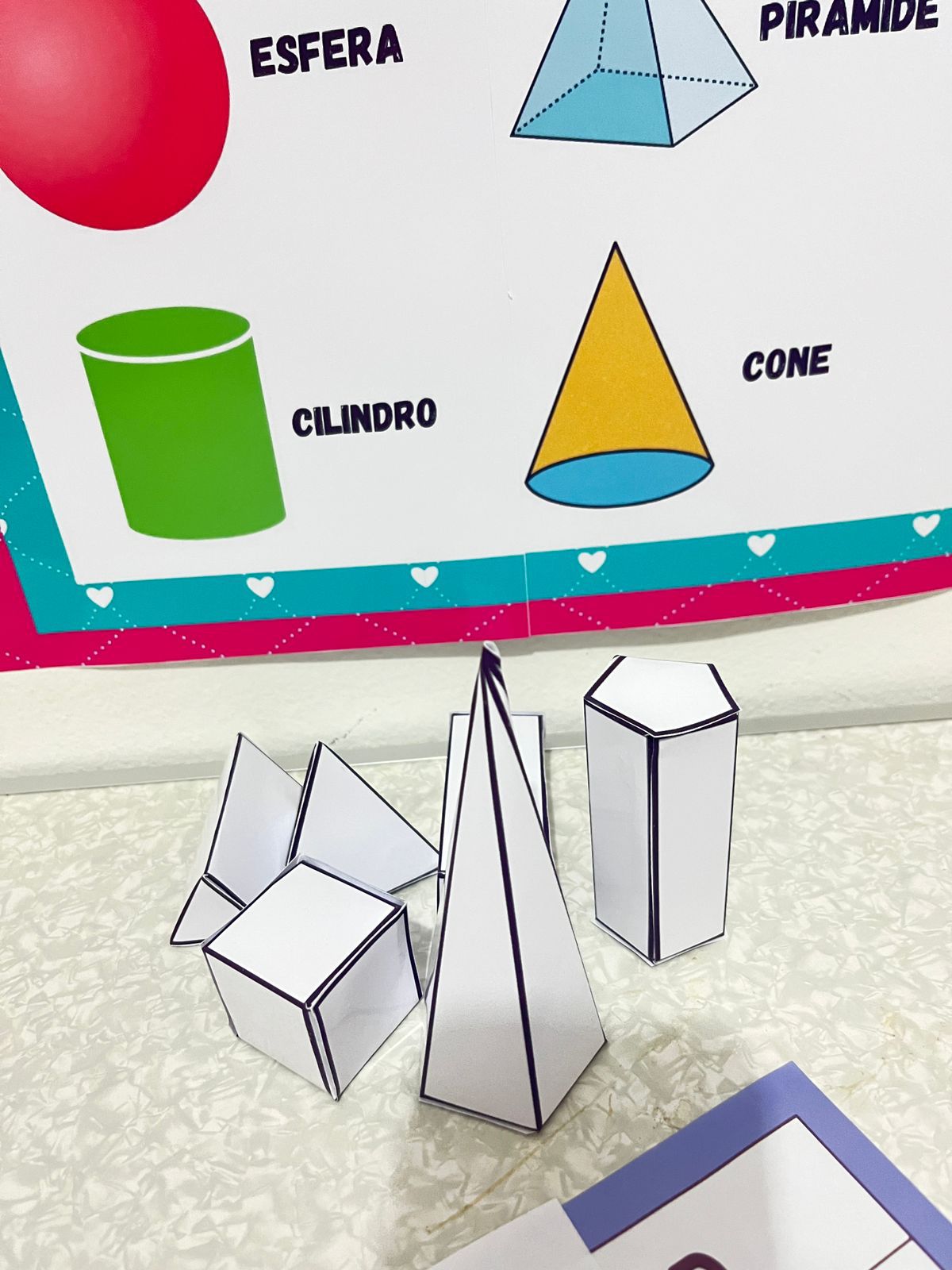 📐🧊 Sólidos Geométricos 3D e Planificações — amostra 5: 📐 Sólidos Geométricos 3D com planificações, 18 modelos para…