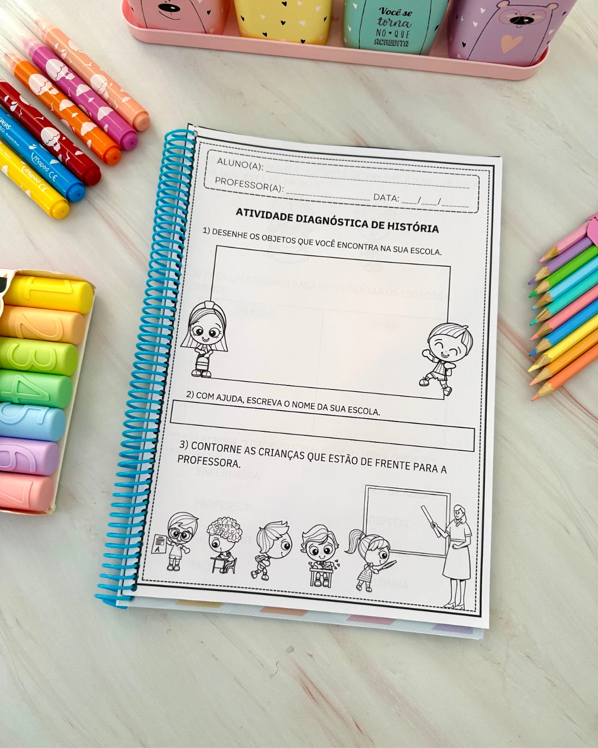 Sondagem Diagnóstica 1º Ano — amostra 2: Sondagem diagnóstica com 12 páginas de atividades para avaliar conhecimentos e…