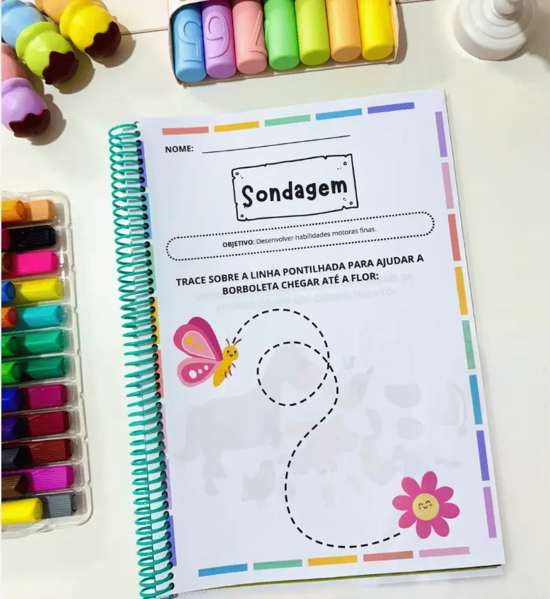 Sondagem diagnóstica para pré-escola: apostila em PDF — amostra 2: O que vem no material