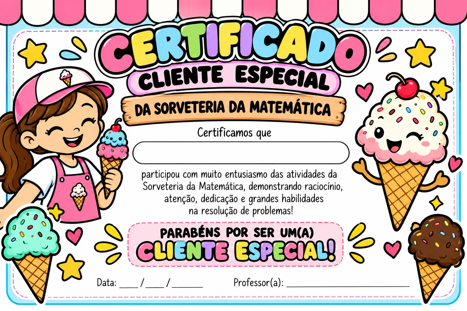 Sorveteria da Matemática – Atividades de Matemática para Imprimir — amostra 4: Formato do material