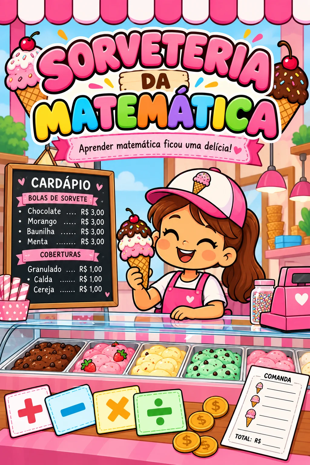 Sorveteria da Matemática – Atividades de Matemática para Imprimir — Matemática para Todas as séries: 🍦 Sorveteria da…