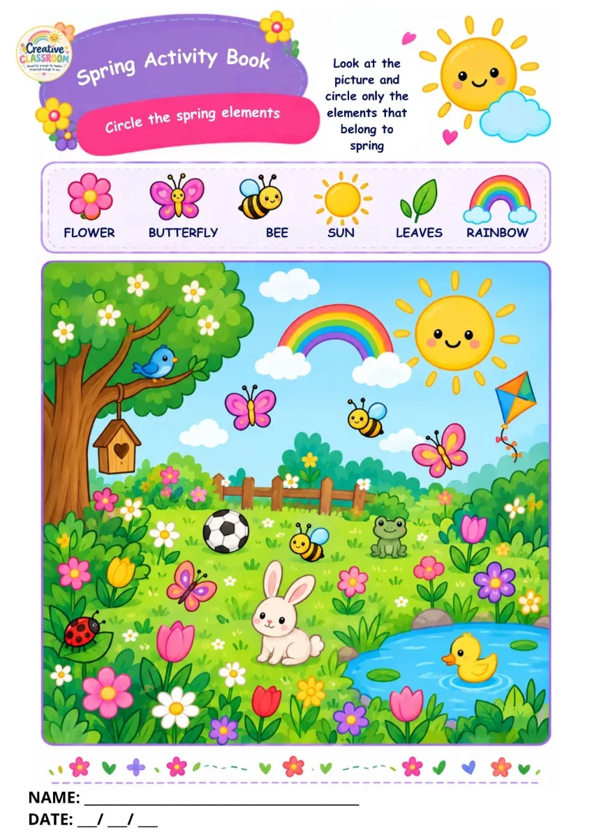 Spring Activity Book – Educação Infantil Primavera — amostra 3: Como usar em sala