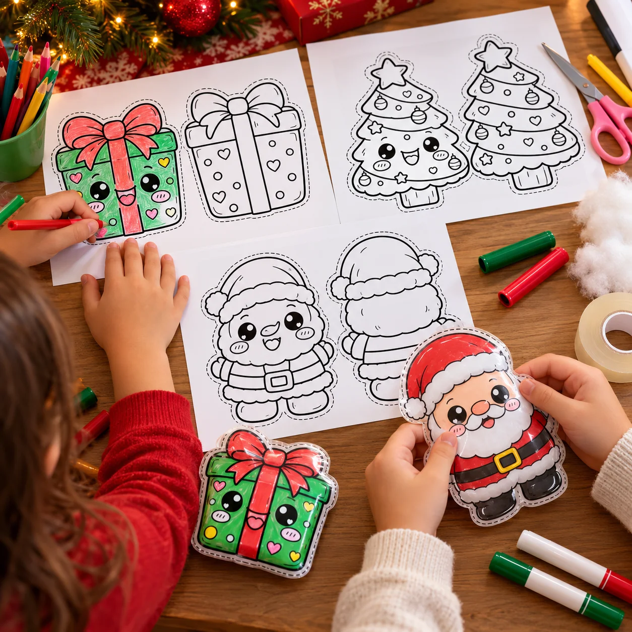 Squishies de Natal para Montar e Colorir | 5 Moldes de Lembrancinhas — amostra 1: SQUISHIES DE NATAL PARA COLORIR, RECORTAR…