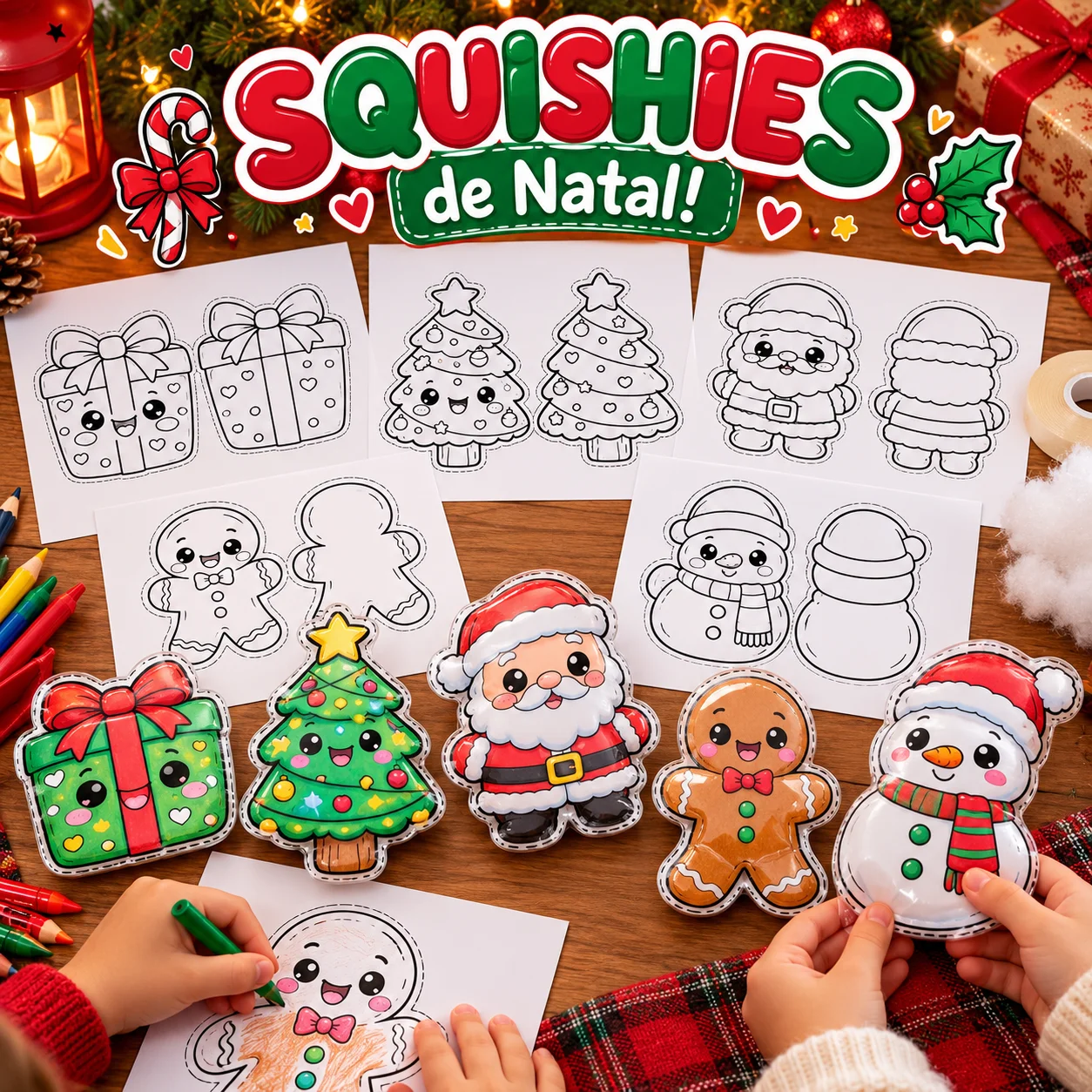 Squishies de Natal para Montar e Colorir | 5 Moldes de Lembrancinhas — amostra 3: COMO FUNCIONA A ATIVIDADE?