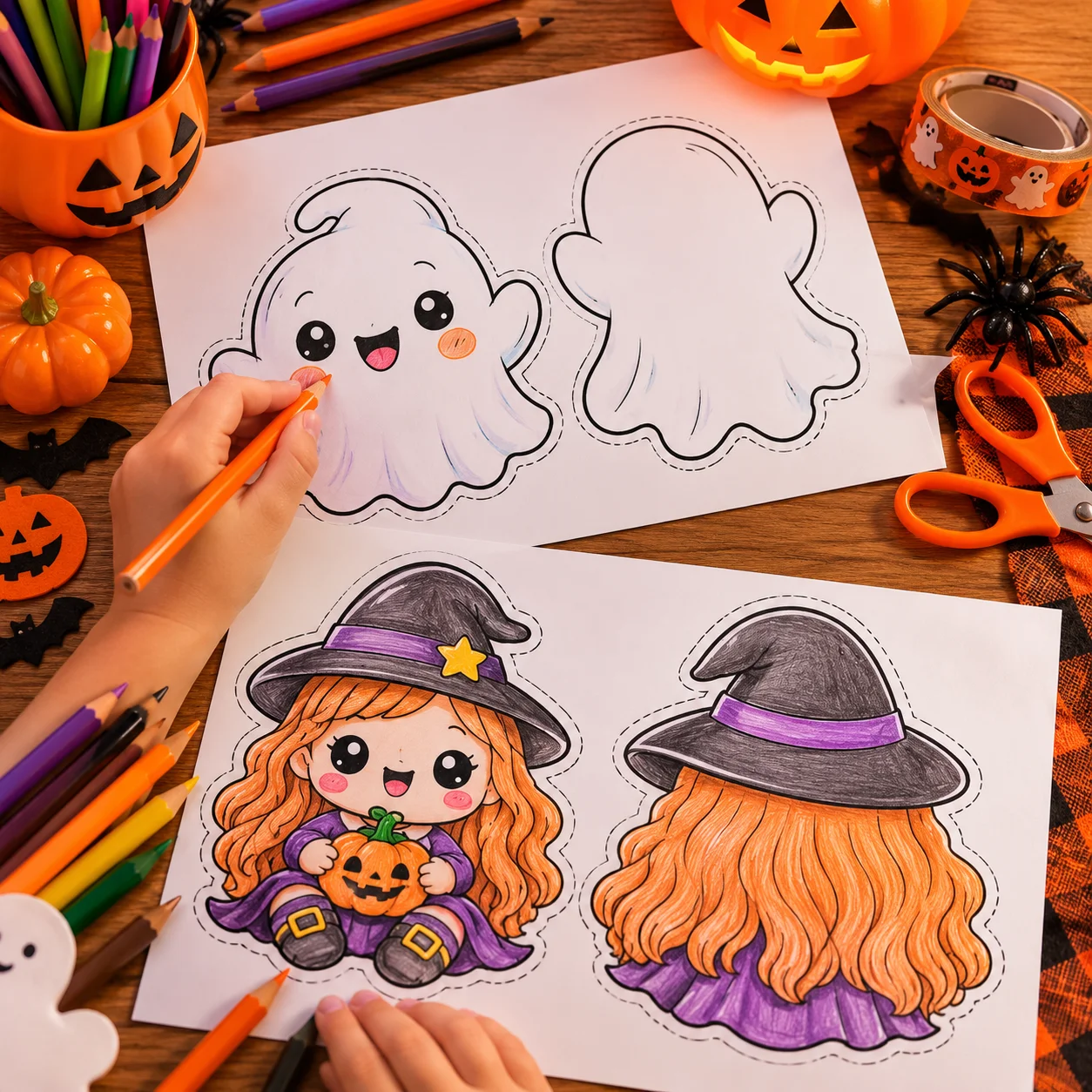 Squishies de Halloween para Colorir, Recortar e Montar. — amostra 2: squishies Squishies de Halloween para Colorir, Recortar e Montar. — amostra 2: squishies