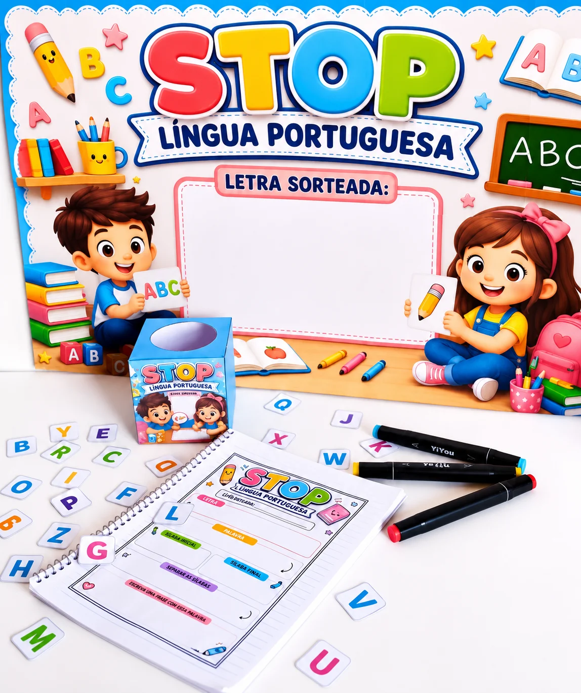 STOP da Língua Portuguesa - Atividade para Imprimir — amostra 6: Jogo de Língua Portuguesa para trabalhar palavras,…