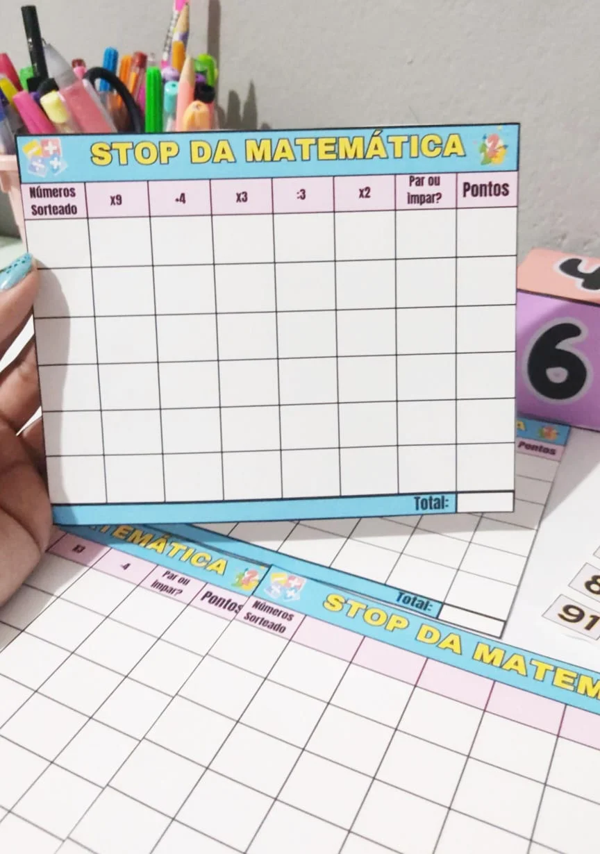 🤚🏻🧮 STOP DA MATEMÁTICA – DESAFIE A TURMA A PENSAR RÁPIDO! — amostra 3: O Stop da Matemática é um recurso pedagógico…
