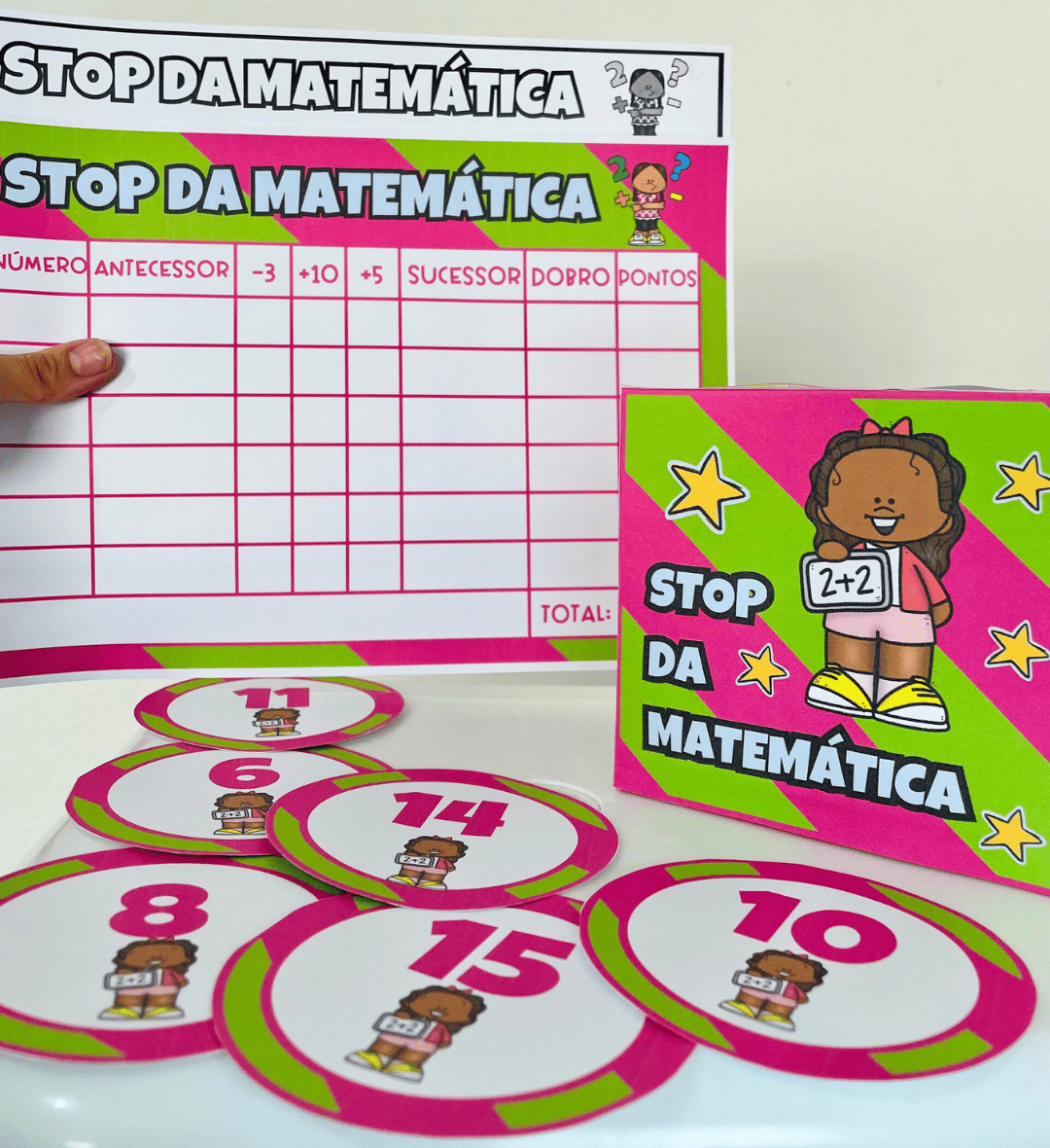 Stop da Matemática: jogo em PDF para imprimir e calcular — Alfabetização para Educação Infantil: Trabalhe cálculo mental e…