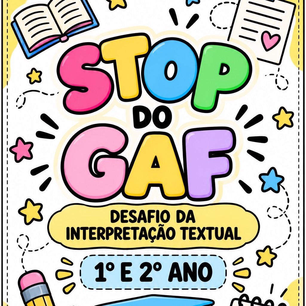 STOP DO GAF: Jogo de Gêneros Textuais - 1º e 2º Ano — Alfabetização para 2º ano: Jogo de interpretação de gêneros textuais…