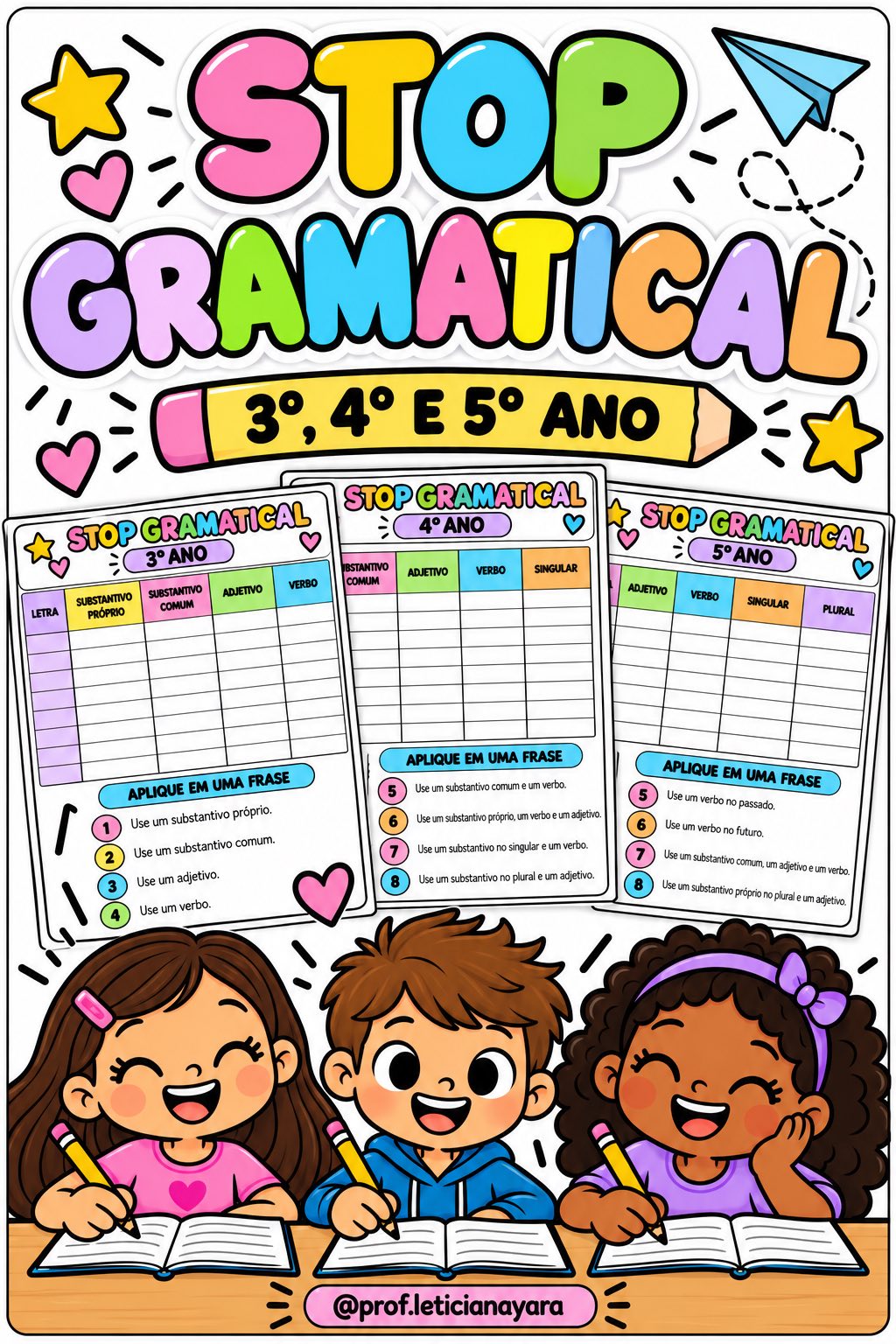 Stop Gramatical: Jogo de Classes Gramaticais — 3º ao 5º Ano — capa do material