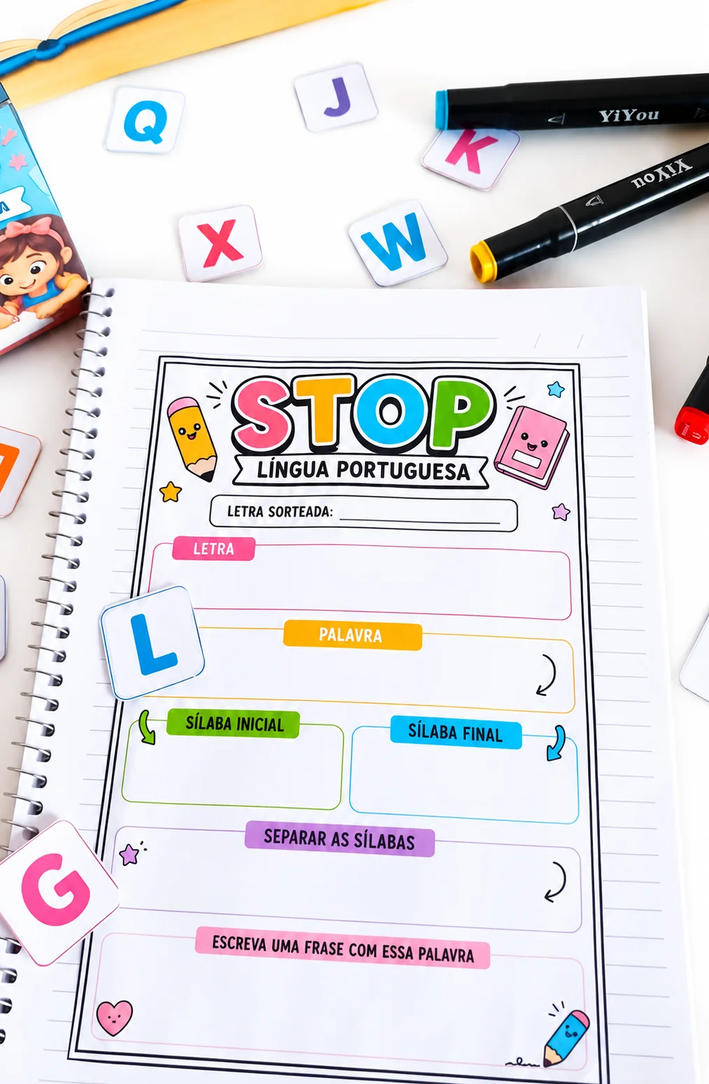STOP – Língua Portuguesa | Jogo Lúdico e Educativo — amostra 3: STOP – Língua Portuguesa: recurso interativo com desafios…